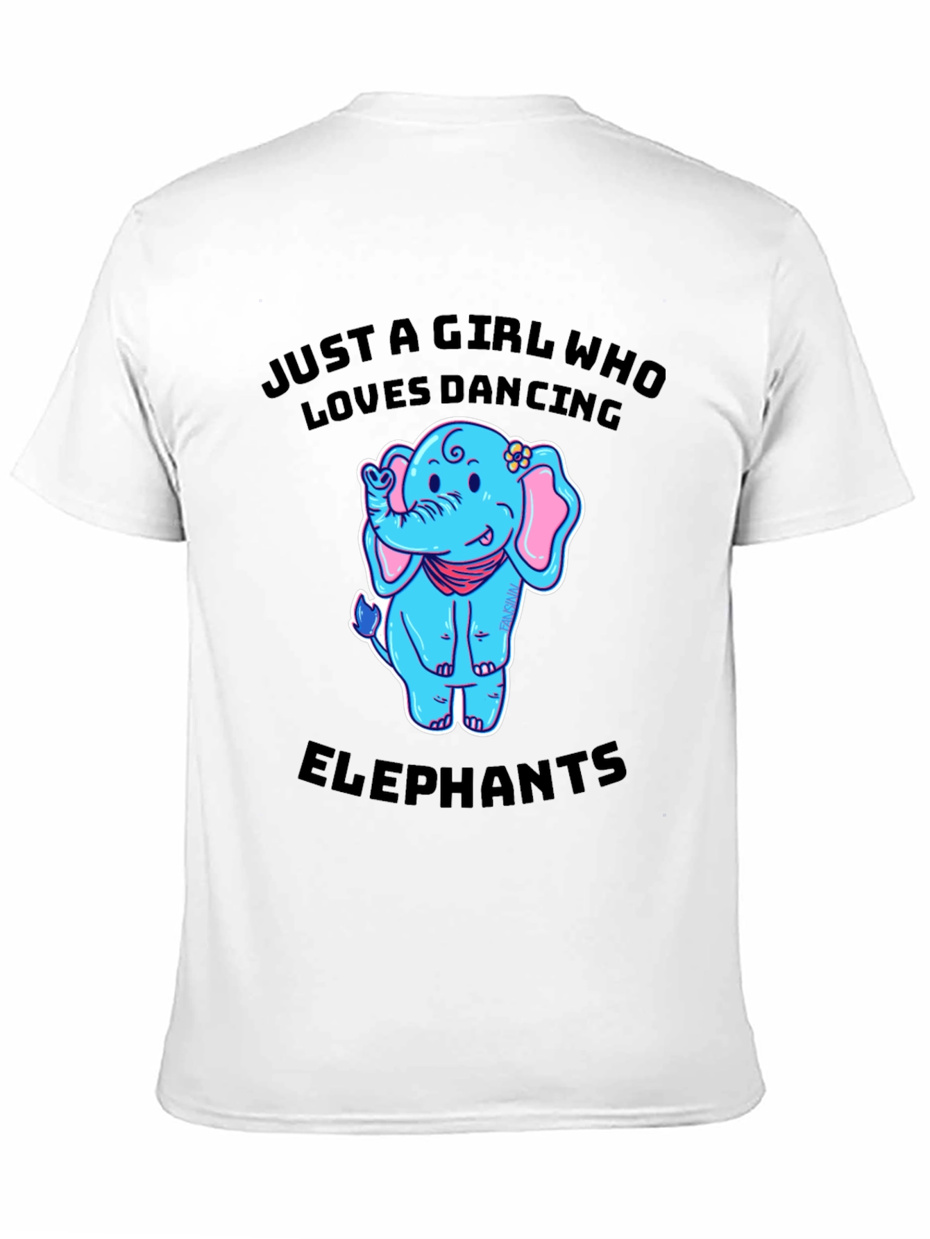 Black Dancing Elephant Girl's Graphic T-Shirt view 11