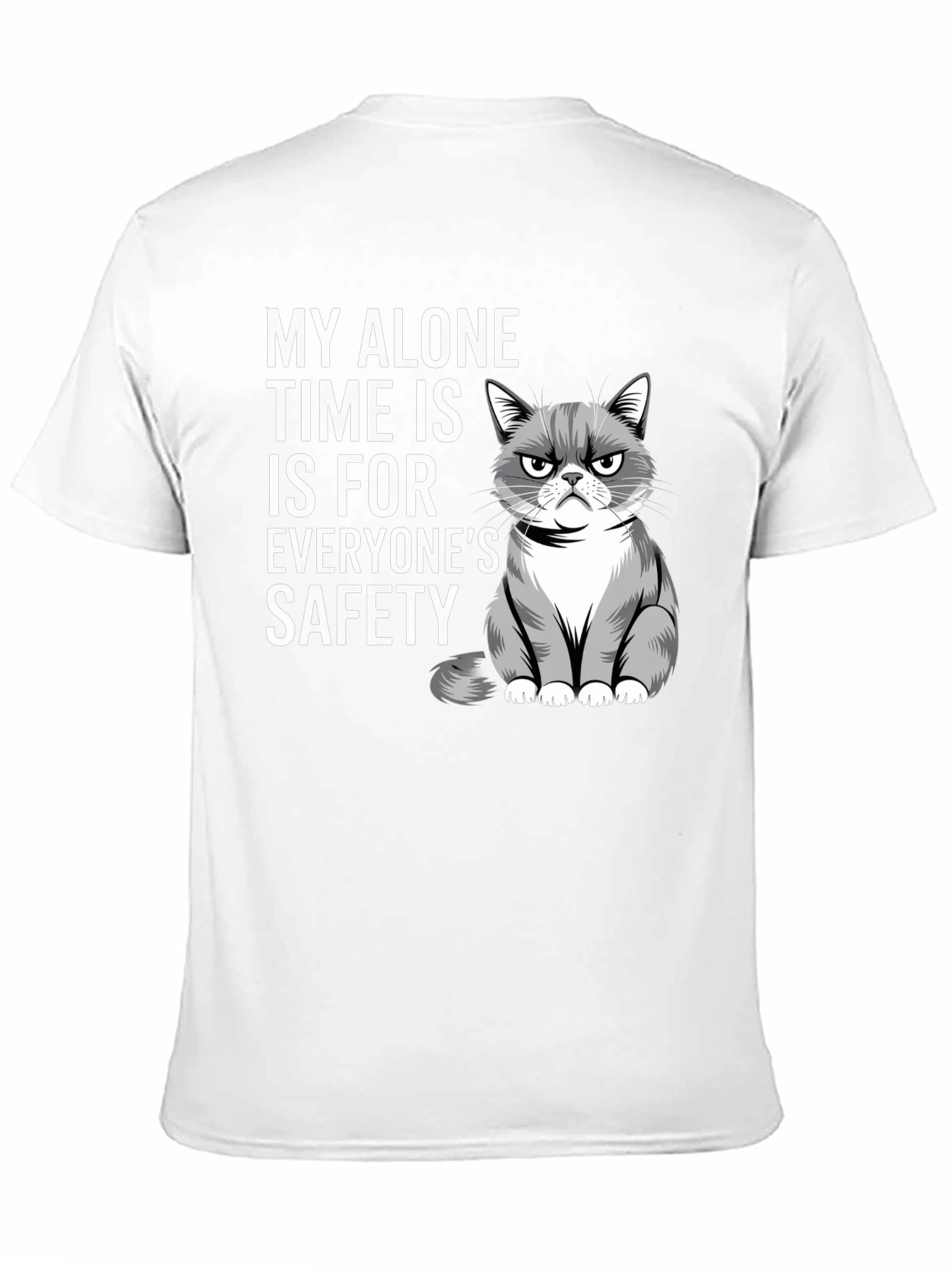 Black Grumpy Cat Alone Time Safety Graphic Tee view 11