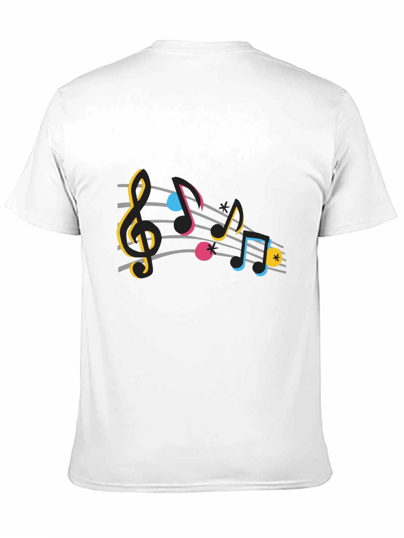 Black Colorful Music Notes Graphic T-Shirt view 11