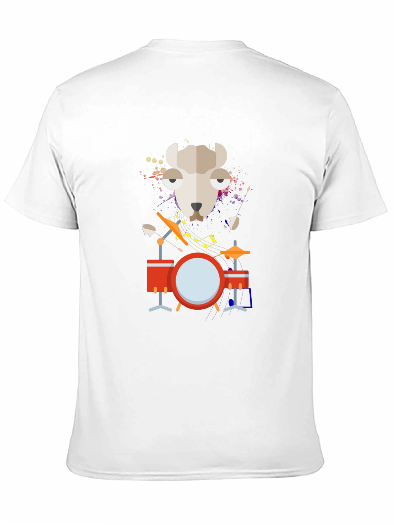 Black Drummer Dog Graphic Black T-Shirt view 11
