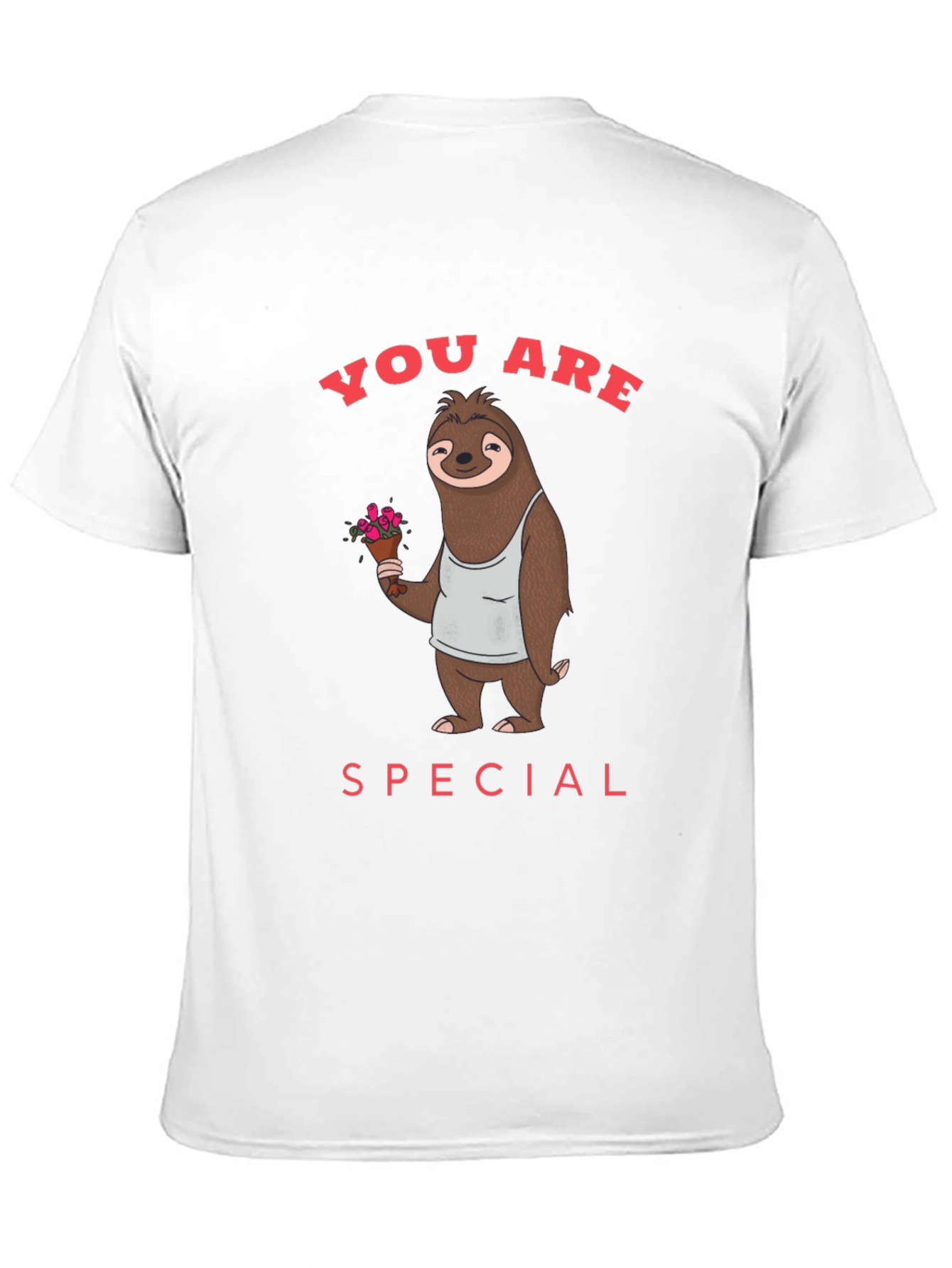 Black Cute Sloth with Flowers Graphic T-Shirt view 11