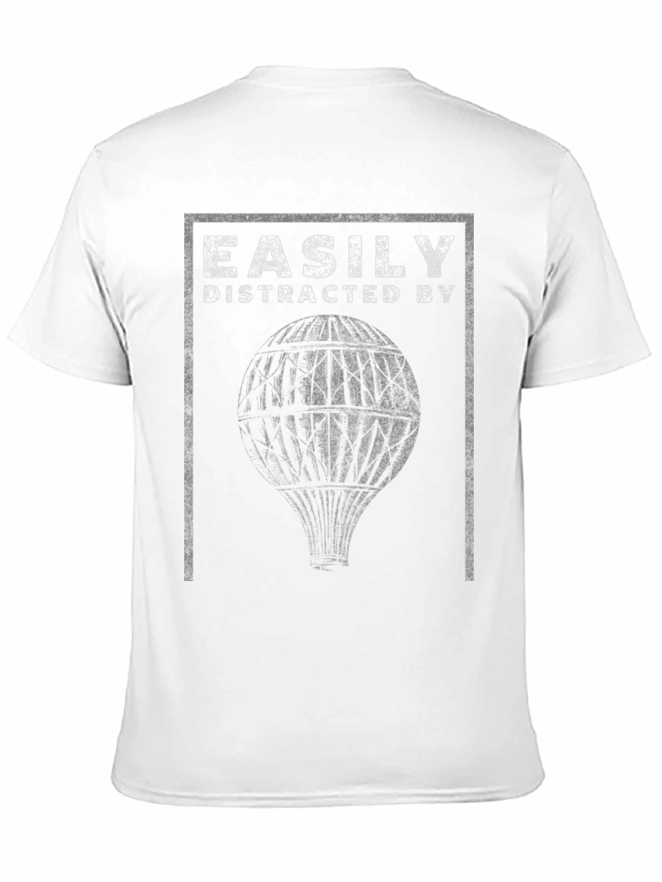 Black Easily Distracted By Hot Air Balloons T-Shirt view 11