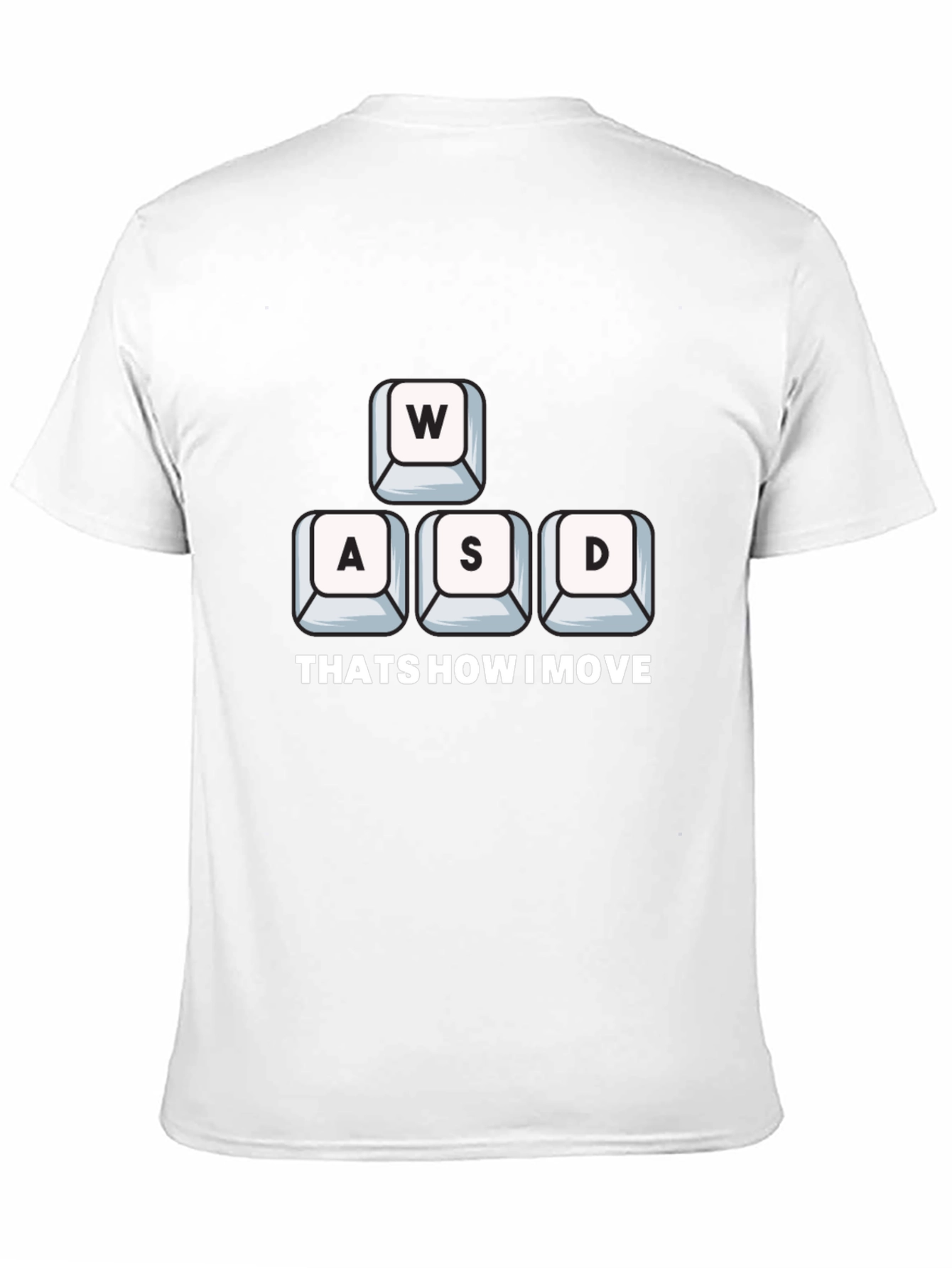 Black Gamer Move T-Shirt - WASD Keys Design view 11