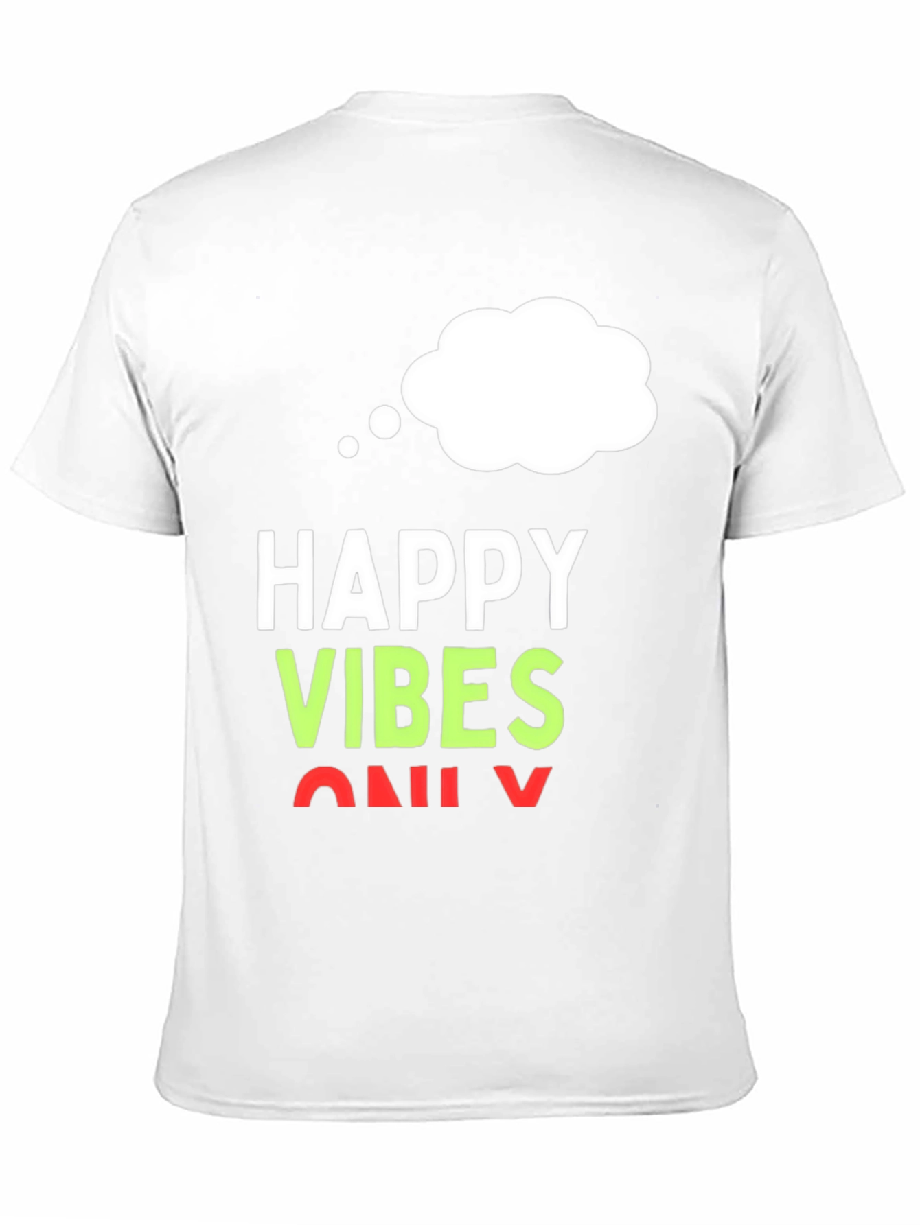 Black Happy Vibes Only T-Shirt - Black Casual Tee view 11