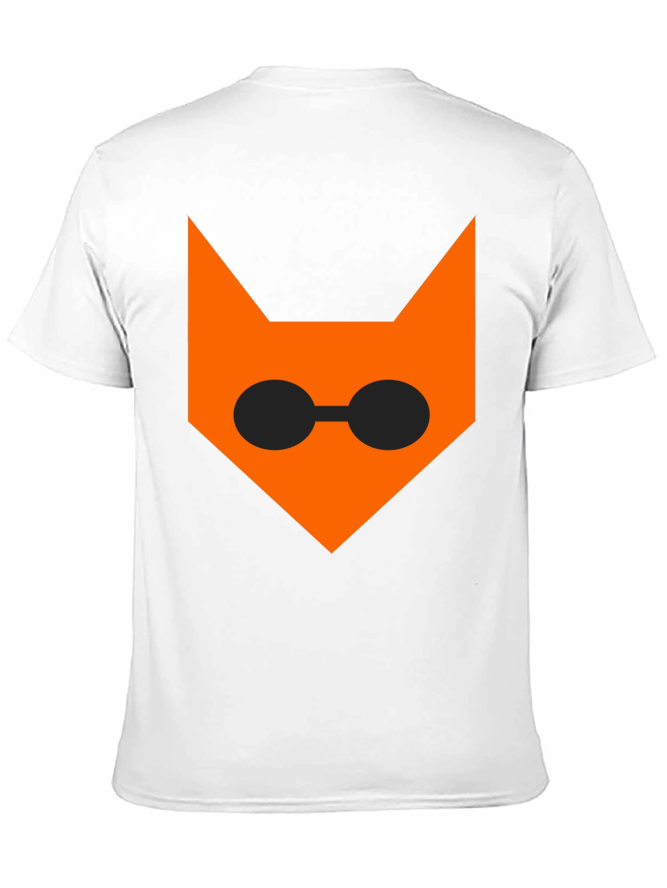 Black Cool Cat Face T-Shirt - Black Cotton Tee view 11