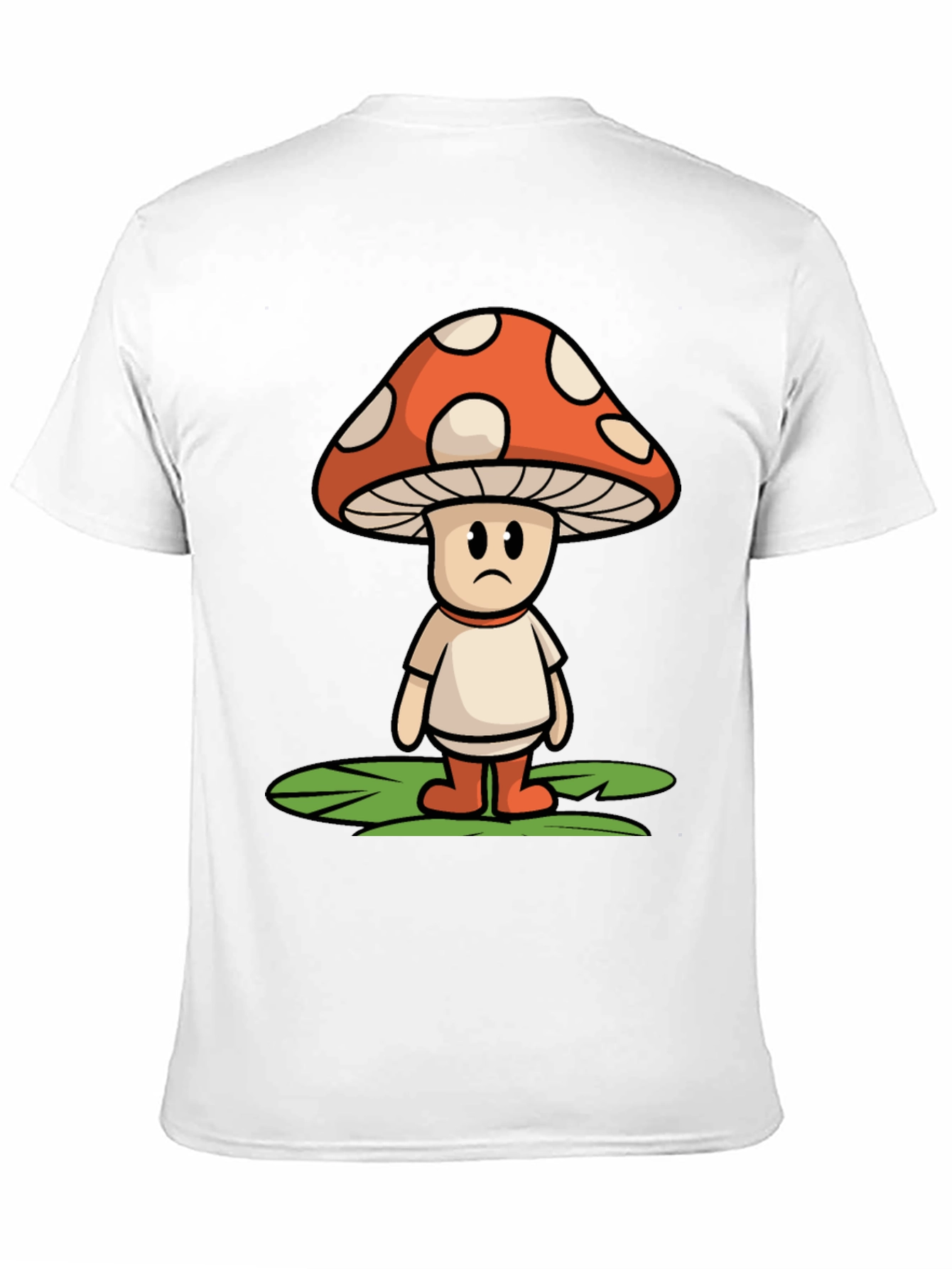 Black Sad Mushroom Graphic Tee - Funky Black T-Shirt view 11