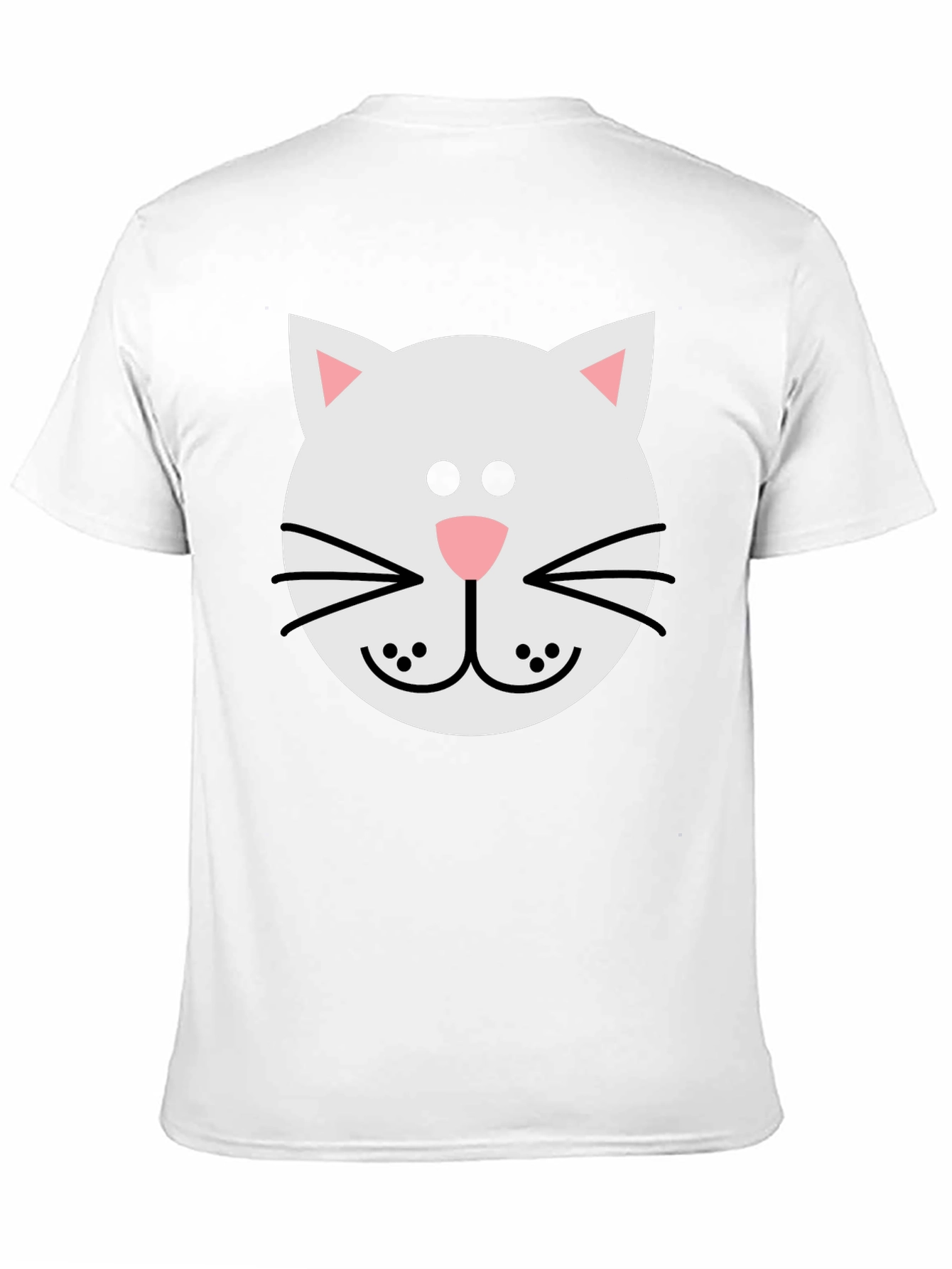 Black Cute Cat Face Graphic Tee - Soft Cotton Blend T-Shirt view 11