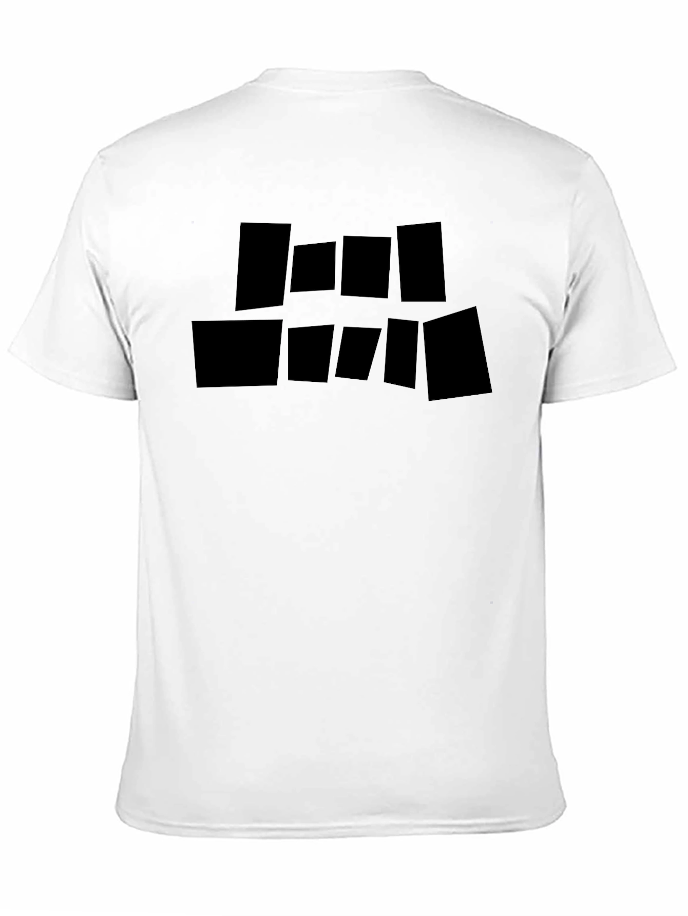 Black Geometric Block Print Black T-Shirt view 11
