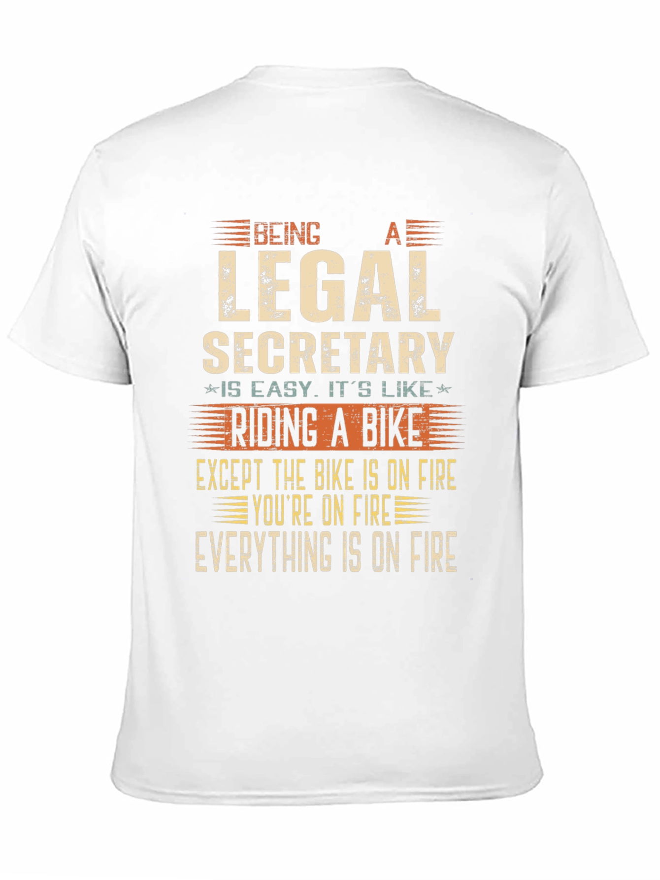 Black Legal Secretary T-Shirt: Riding a Bike On Fire view 11