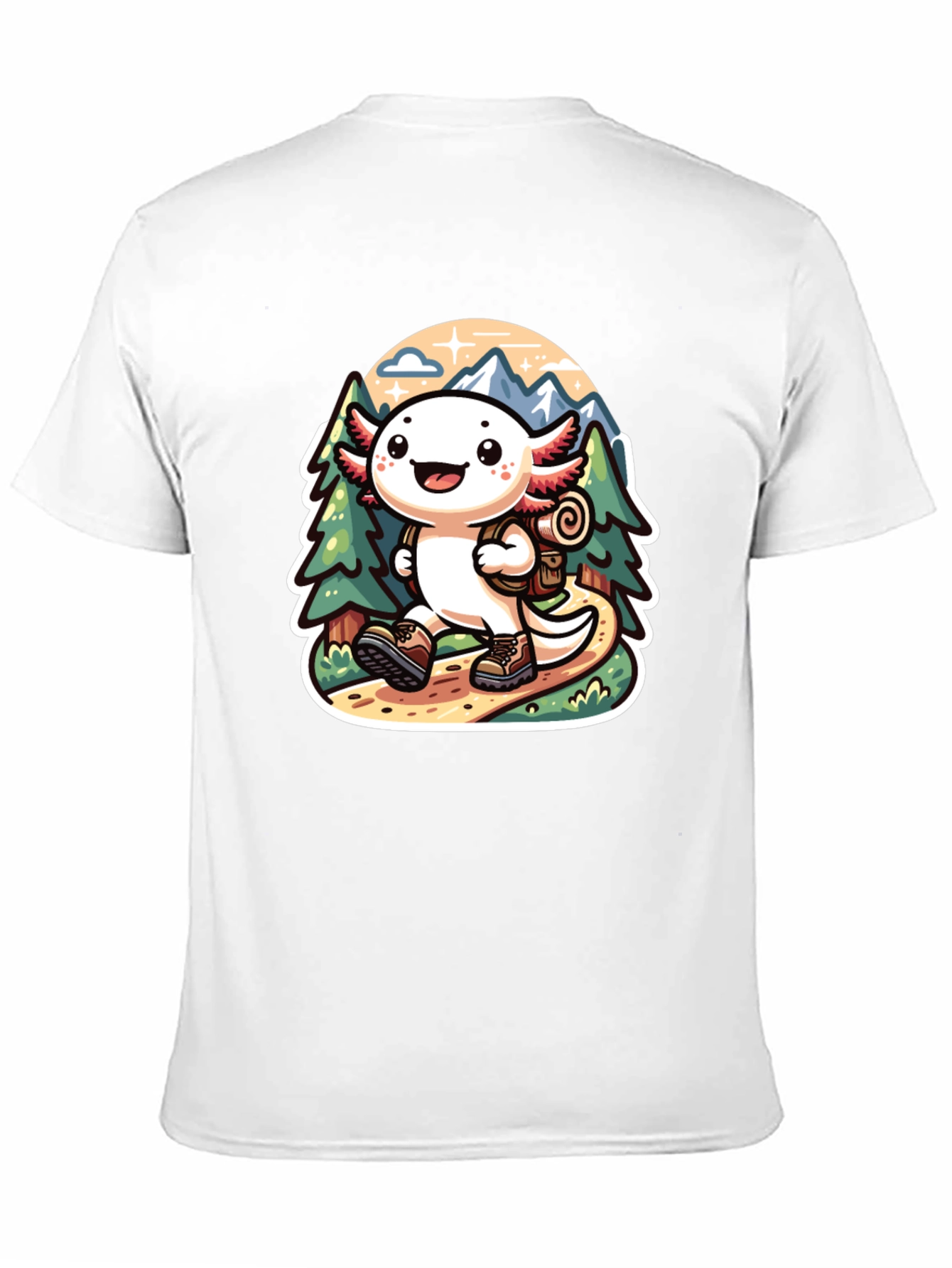 Black Axolotl Hiking T-Shirt view 11