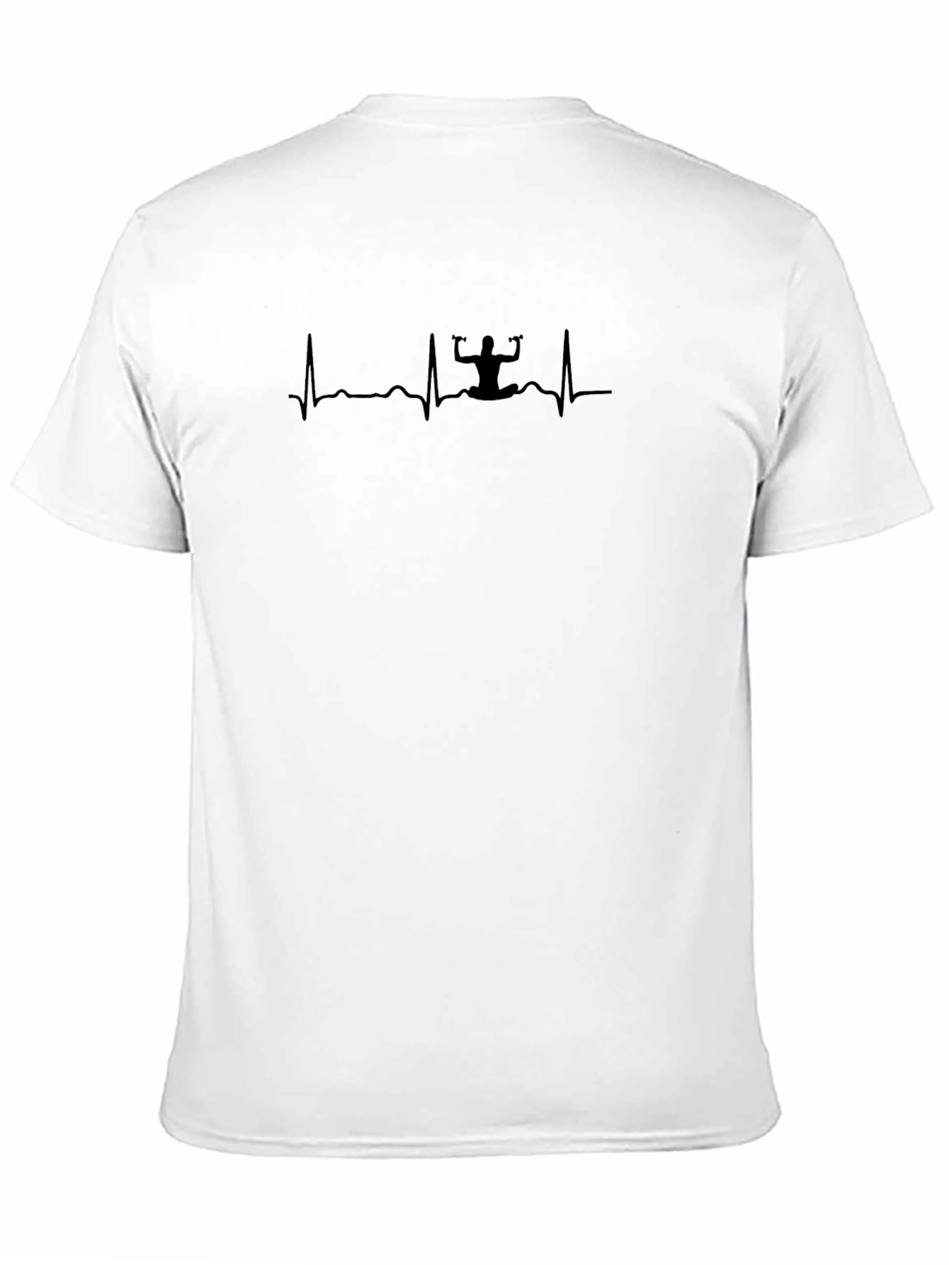 Black Yoga Heartbeat T-Shirt - Relaxed Fit, Soft Cotton view 11