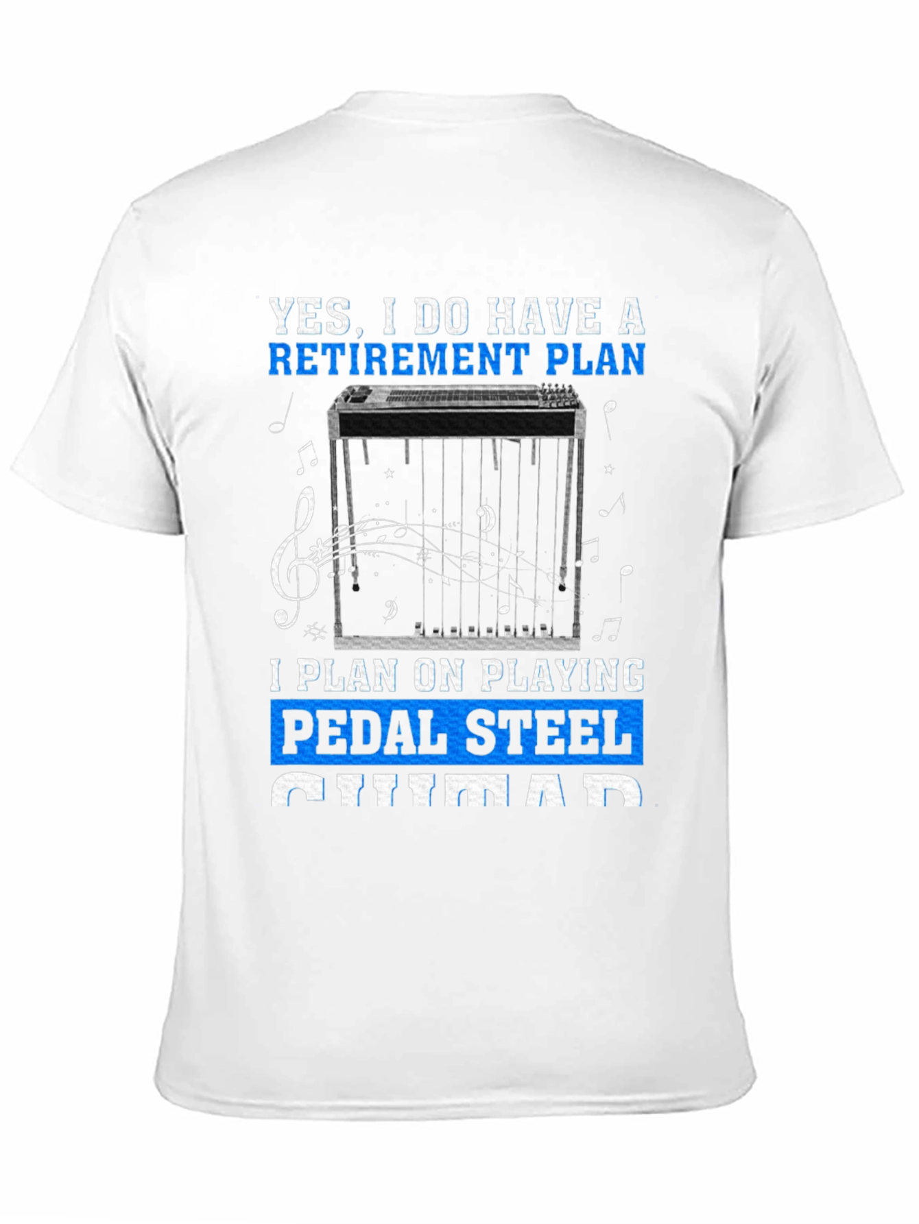 Black Retirement Pedal Steel Guitar T-Shirt view 11