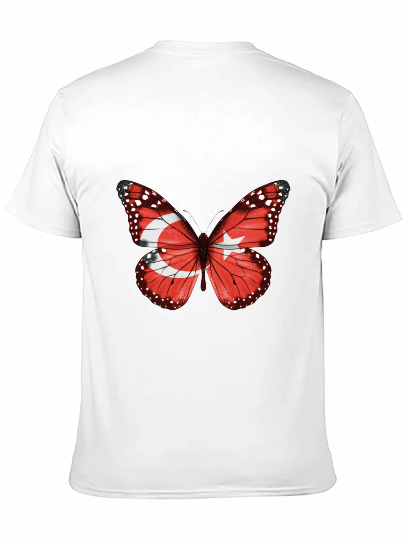 Black Turkey Flag Butterfly Graphic Tee view 11