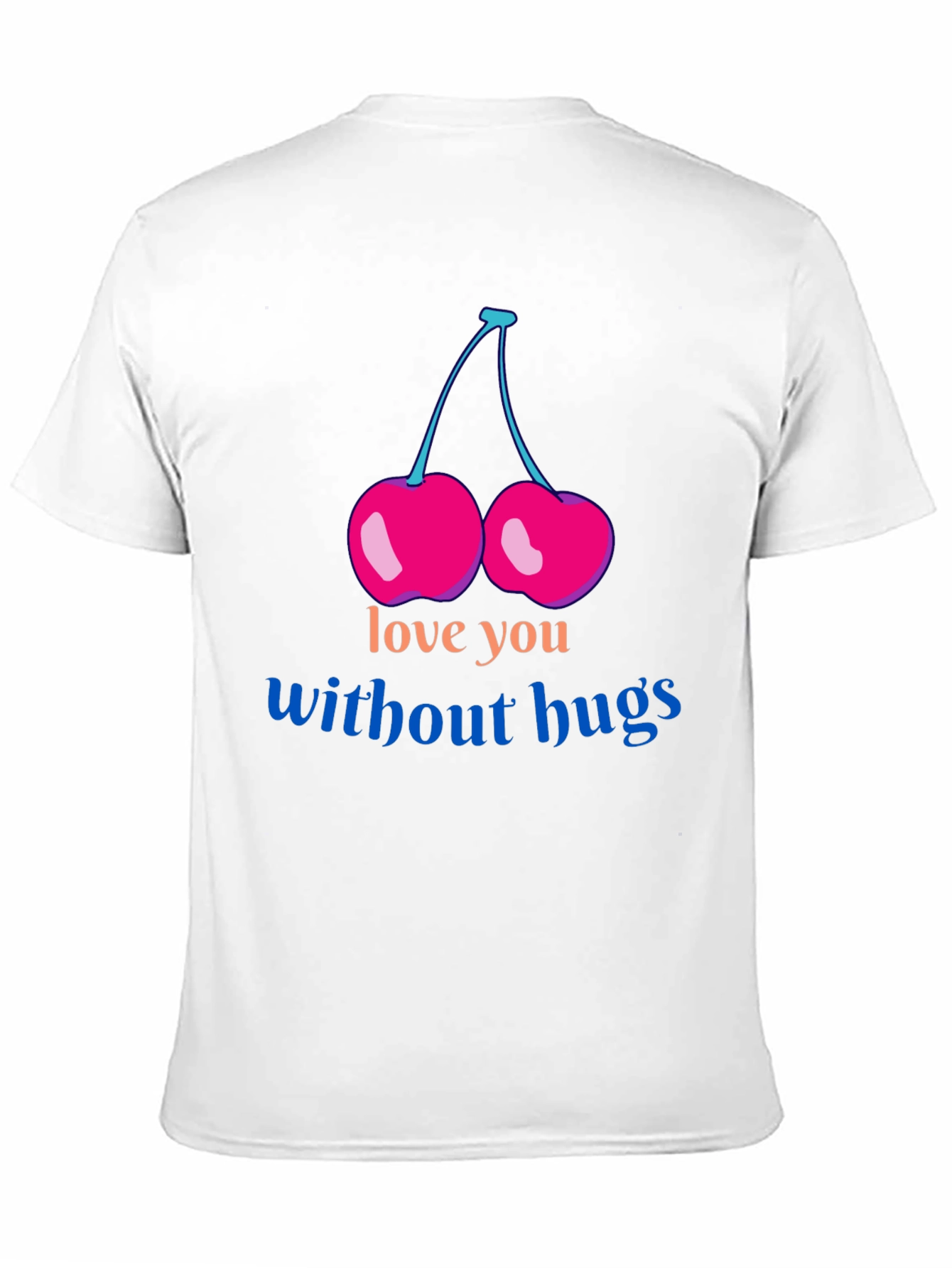 Black Love You Without Hugs Cherry Graphic Tee - Black view 11