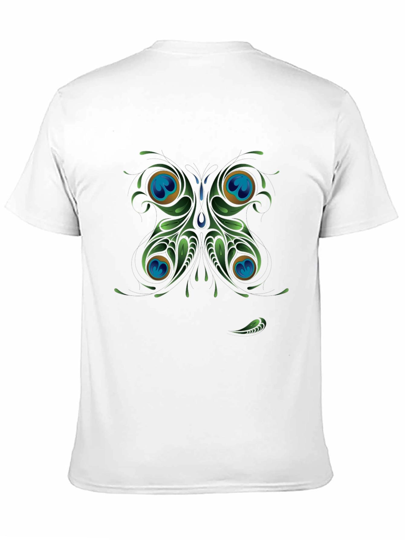 Black Peacock Butterfly Graphic Black T-Shirt view 11