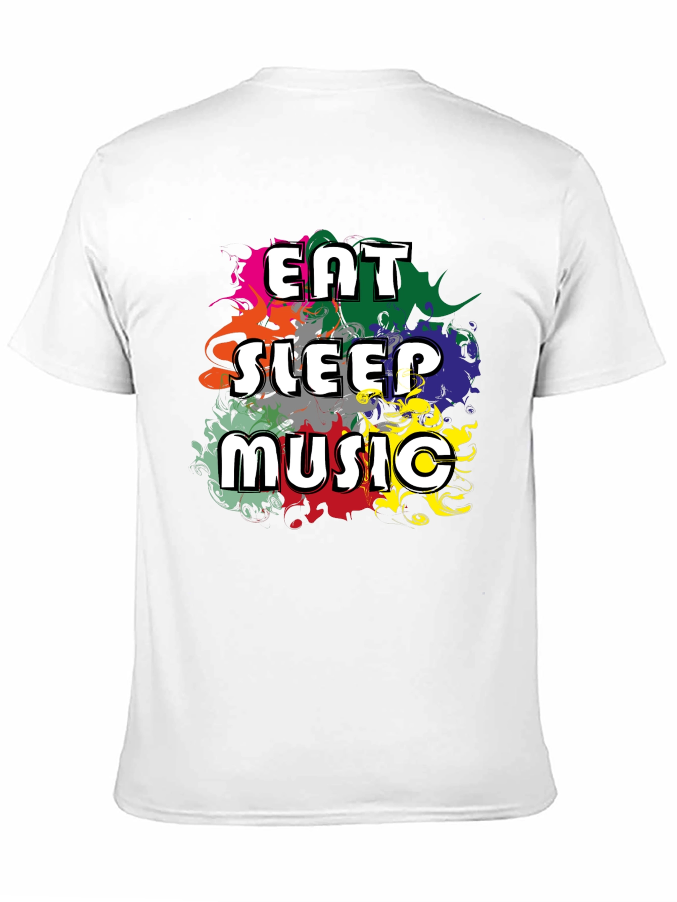 Black Eat Sleep Music T-Shirt - Colorful Graphic Tee view 11