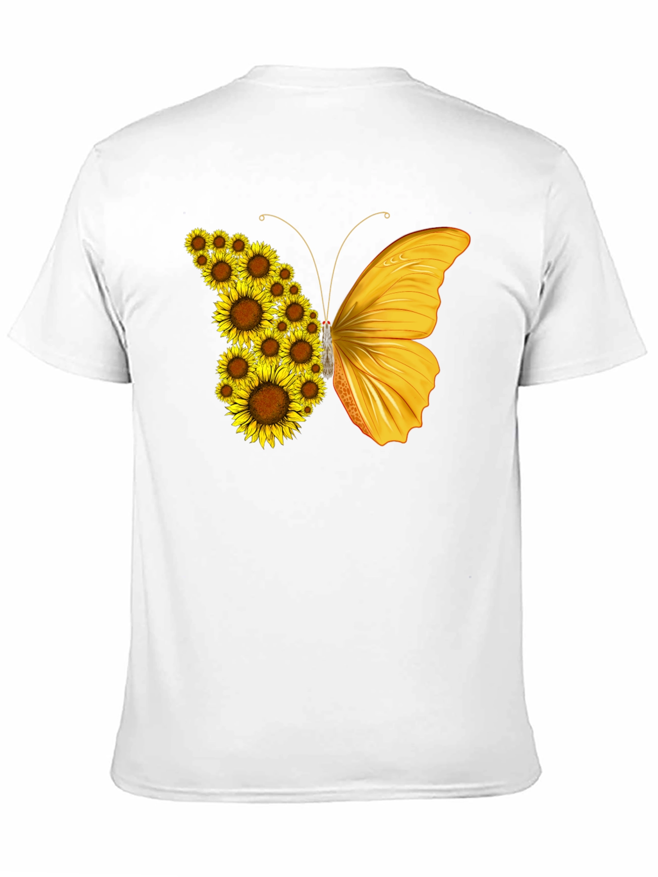 Black Sunflower Butterfly Graphic T-Shirt - Black view 11
