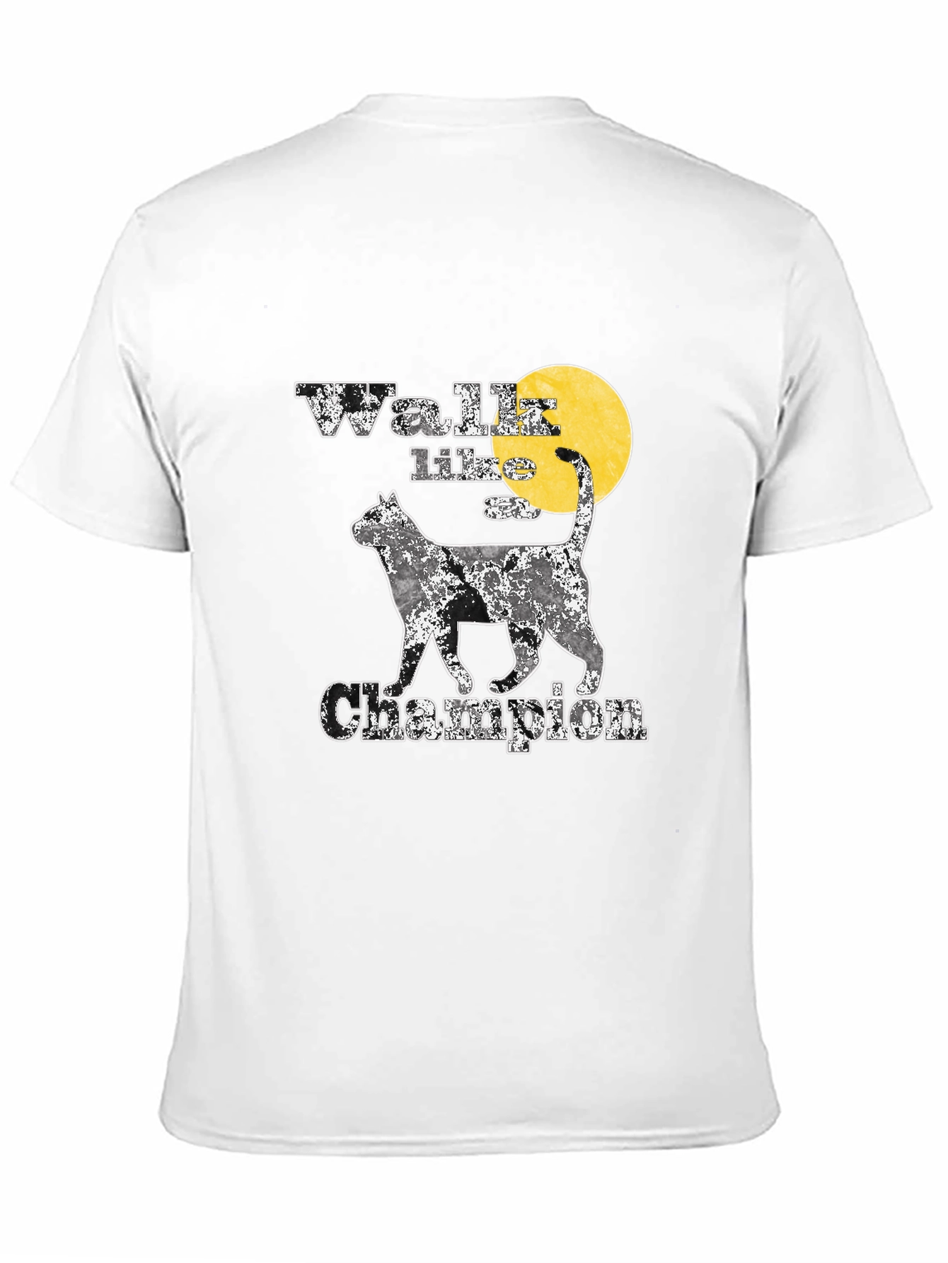 Black Walk Like A Champion Cat Graphic Tee view 11