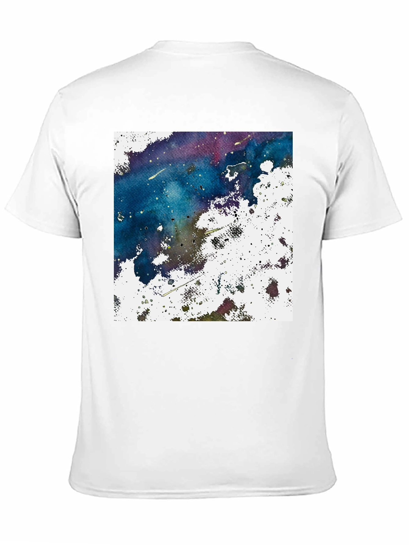 Black Abstract Galaxy Graphic Print Black T-Shirt view 11