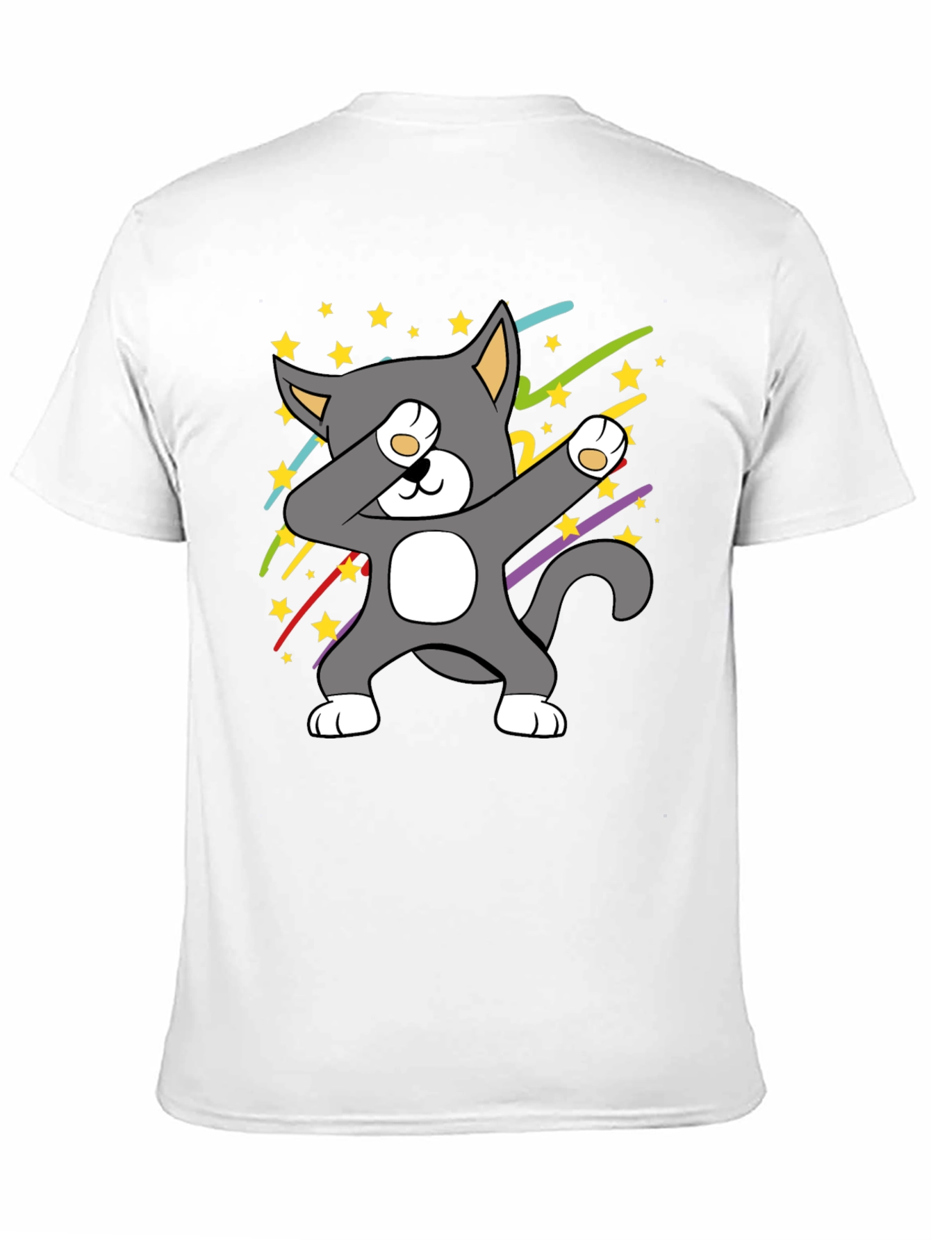 Black Dabbing Cat T-Shirt - Cool Graphic Tee view 11