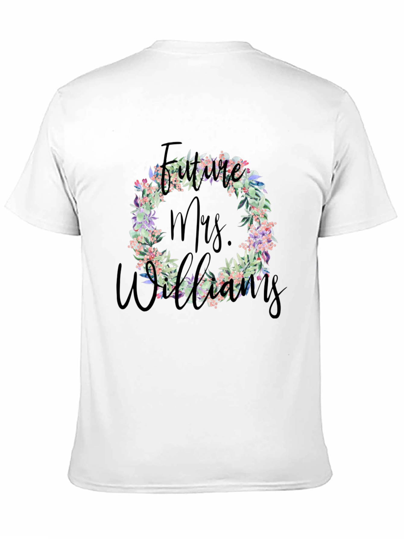 Black Future Mrs. Williams Floral Wreath T-Shirt view 11