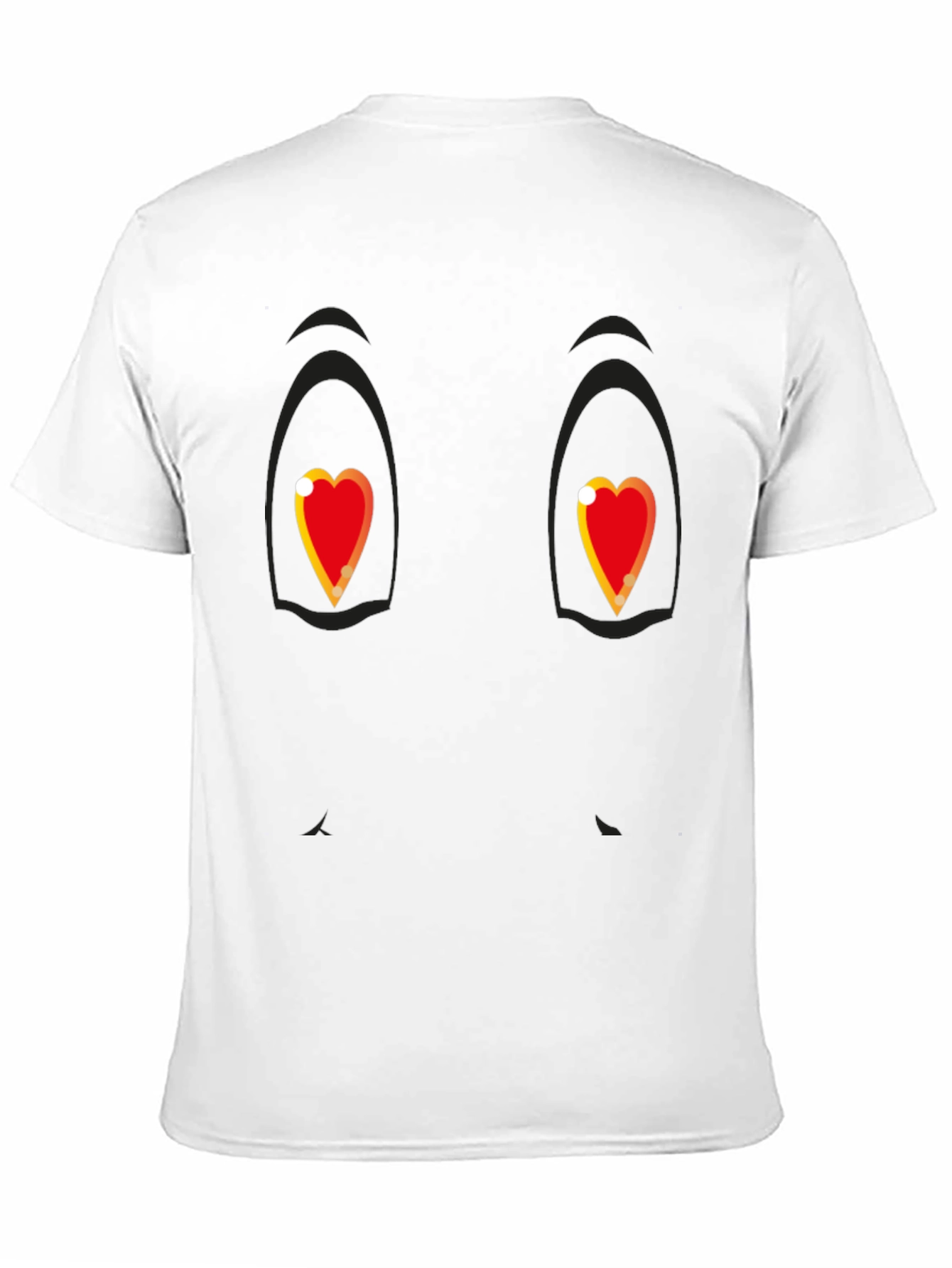 Black Heart Eyes Cartoon Graphic Black T-Shirt view 11