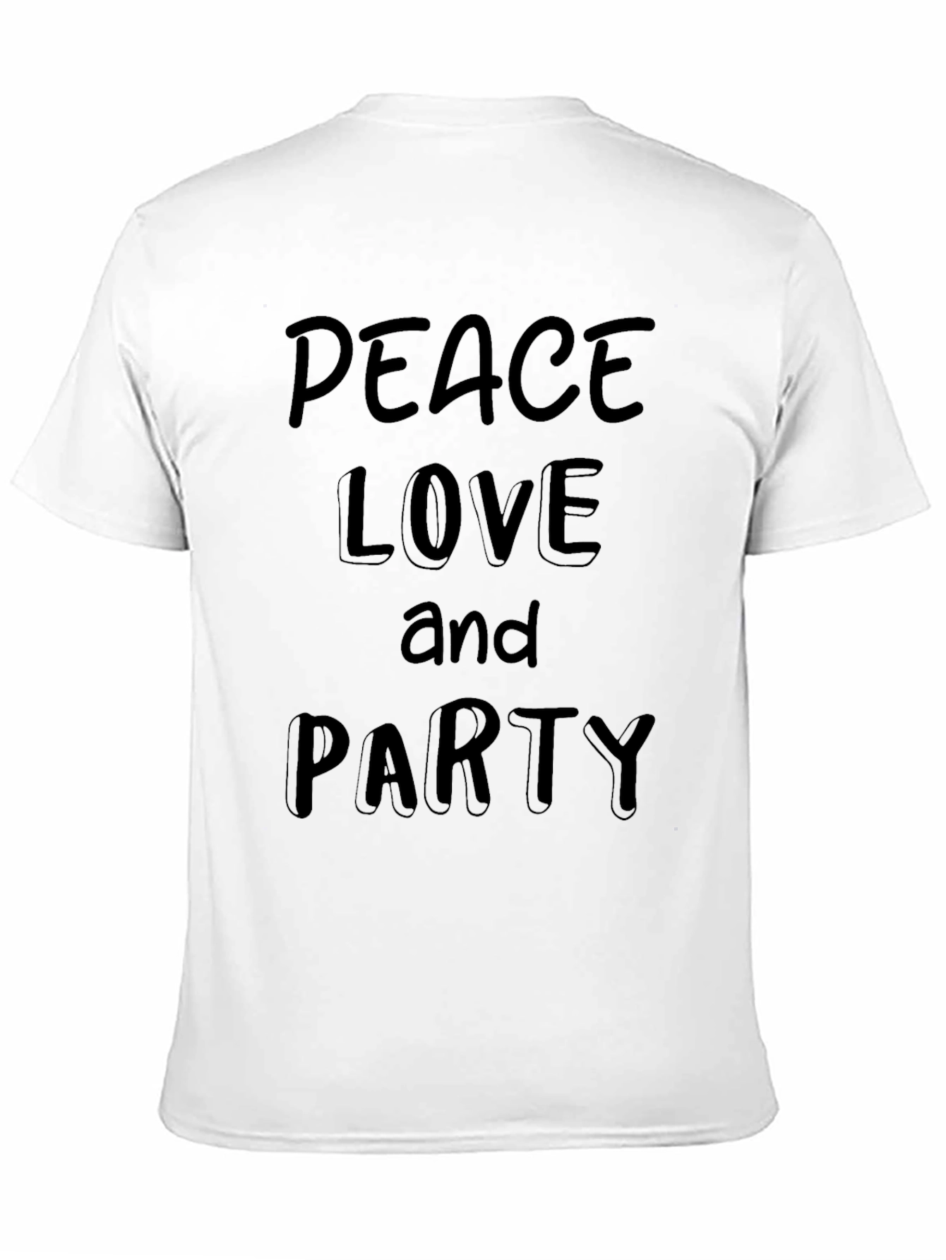 Black Peace Love & Party Black T-Shirt view 11