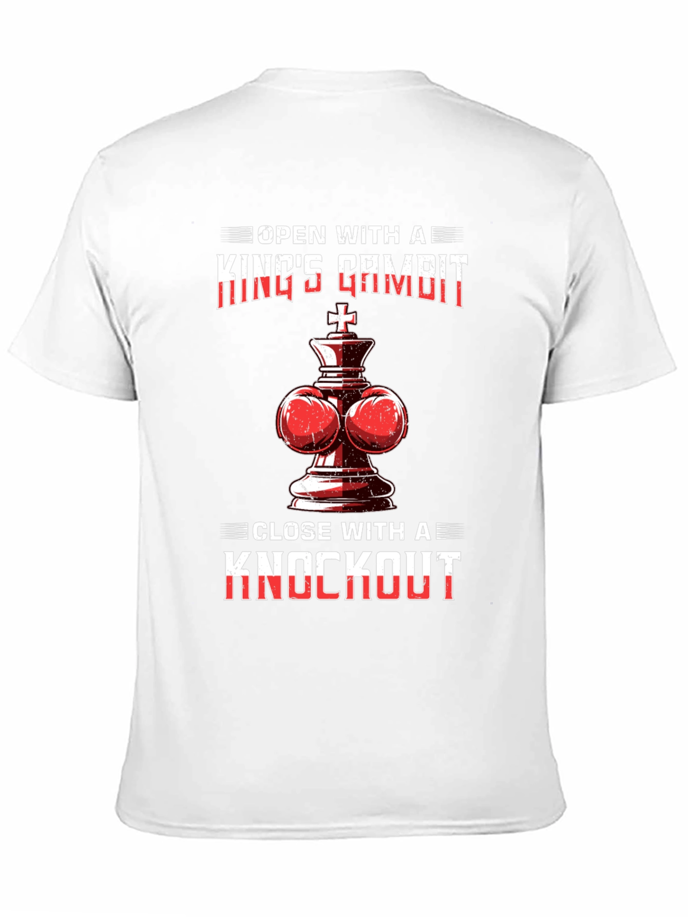 Black King's Gambit Chess Knockout Graphic Tee view 11