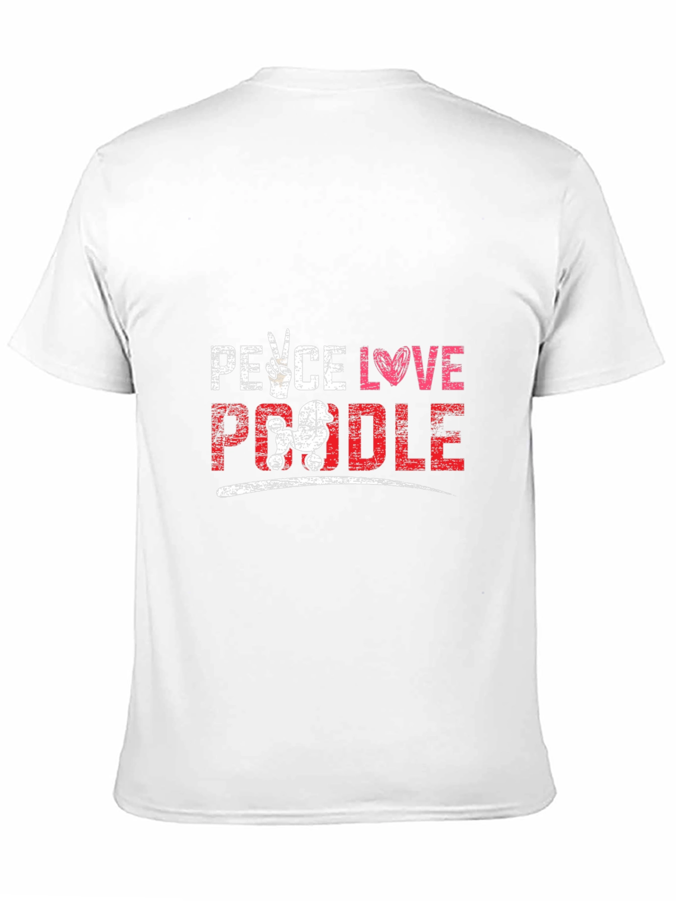 Black Peace Love Poodle T-Shirt Black view 11