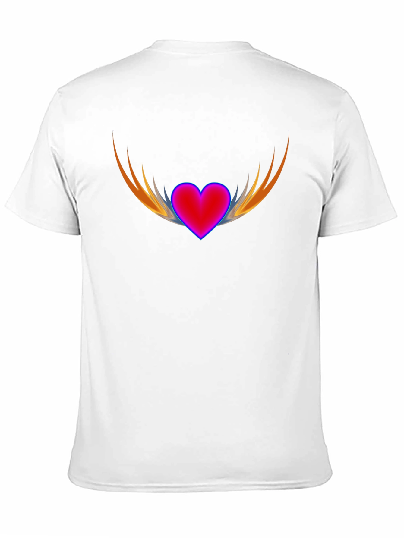 Black Heart with Wings Graphic Black T-Shirt view 11