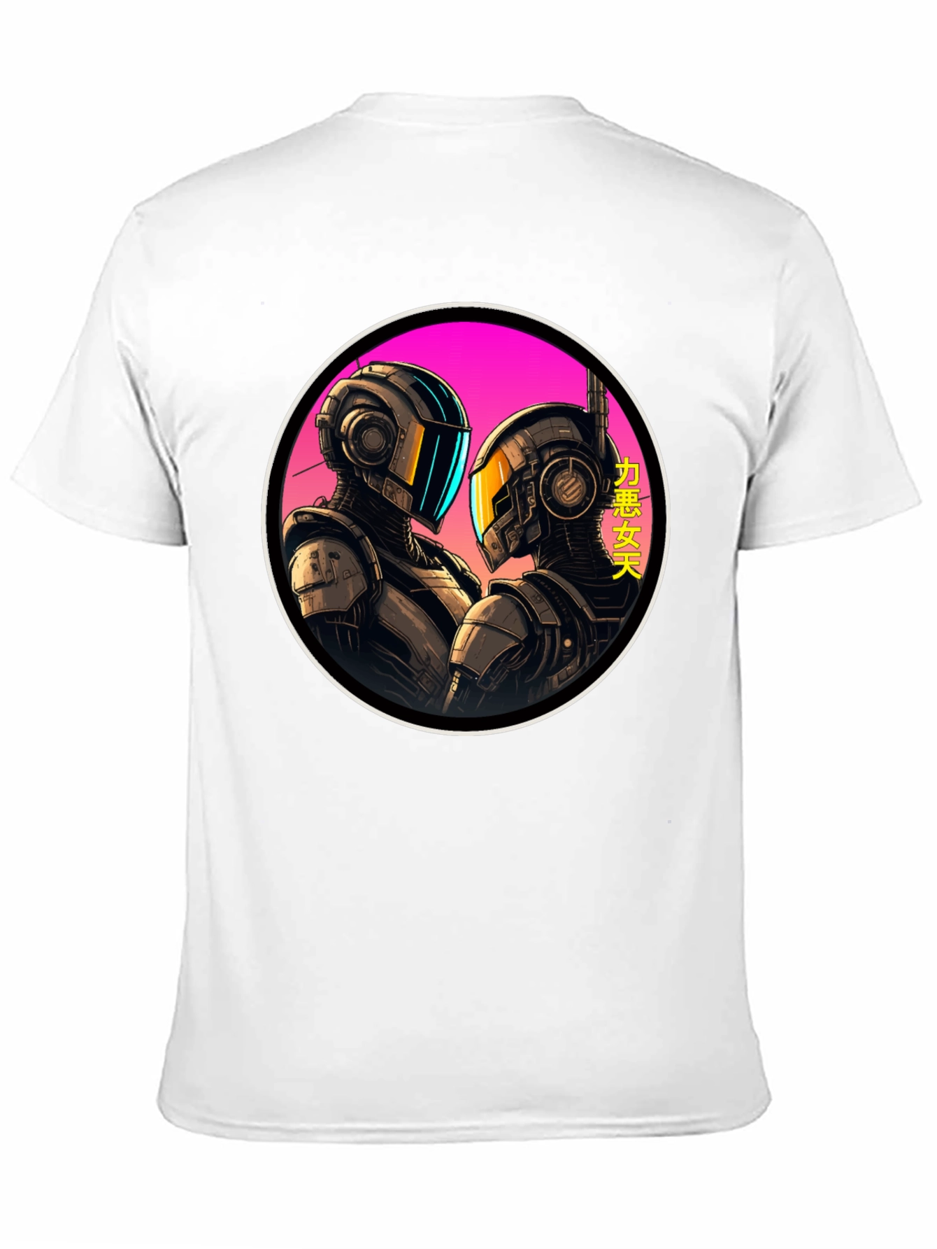 Black Cyberpunk Robots T-Shirt - Sci-Fi Graphic Tee view 11