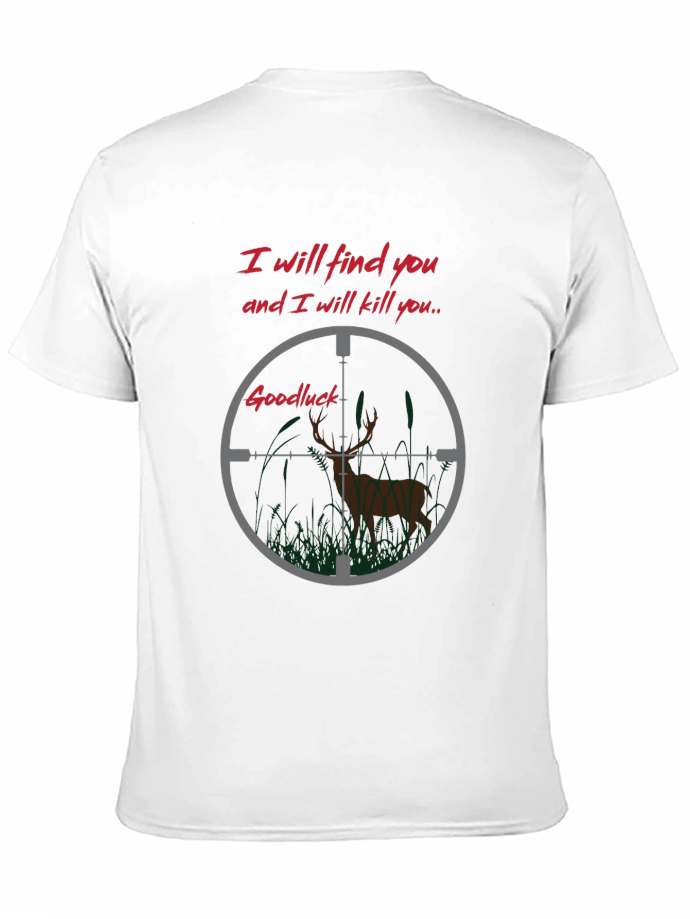 Black Hunting T-Shirt - Deer in Crosshairs view 11