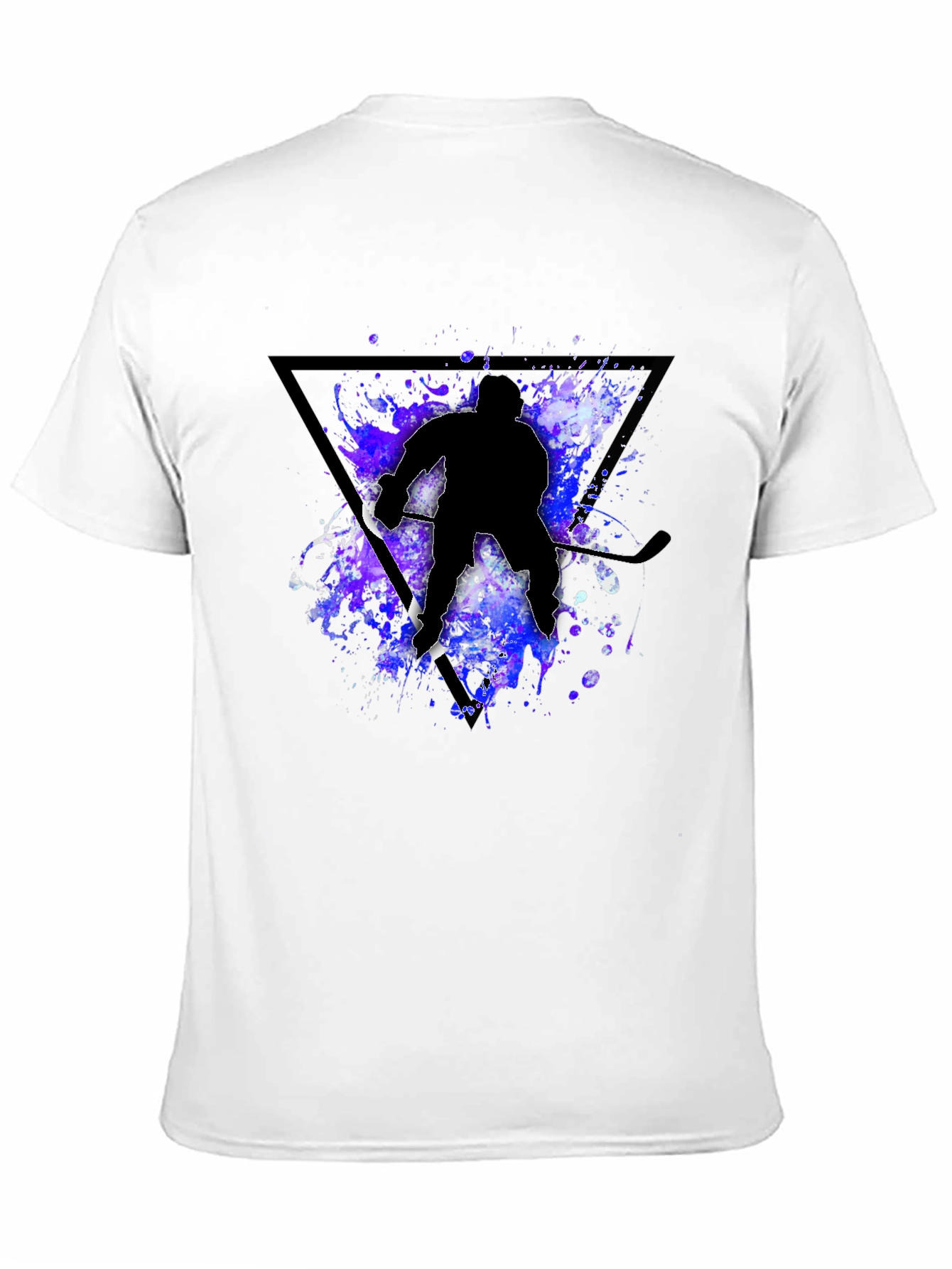 Black Hockey Player Silhouette T-Shirt - Black view 11