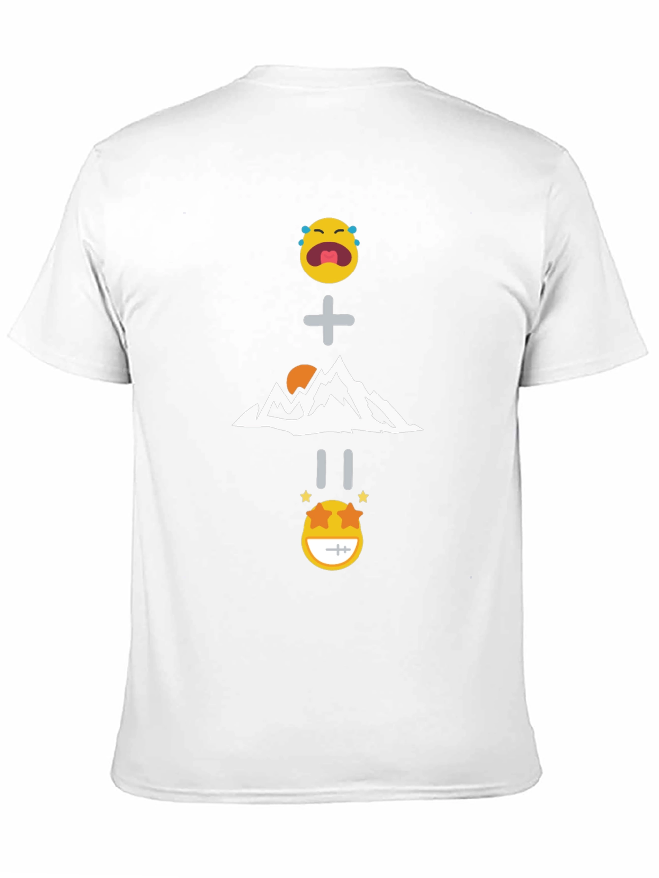 Black Funny Emoji Mountain Equation Black T-Shirt view 11