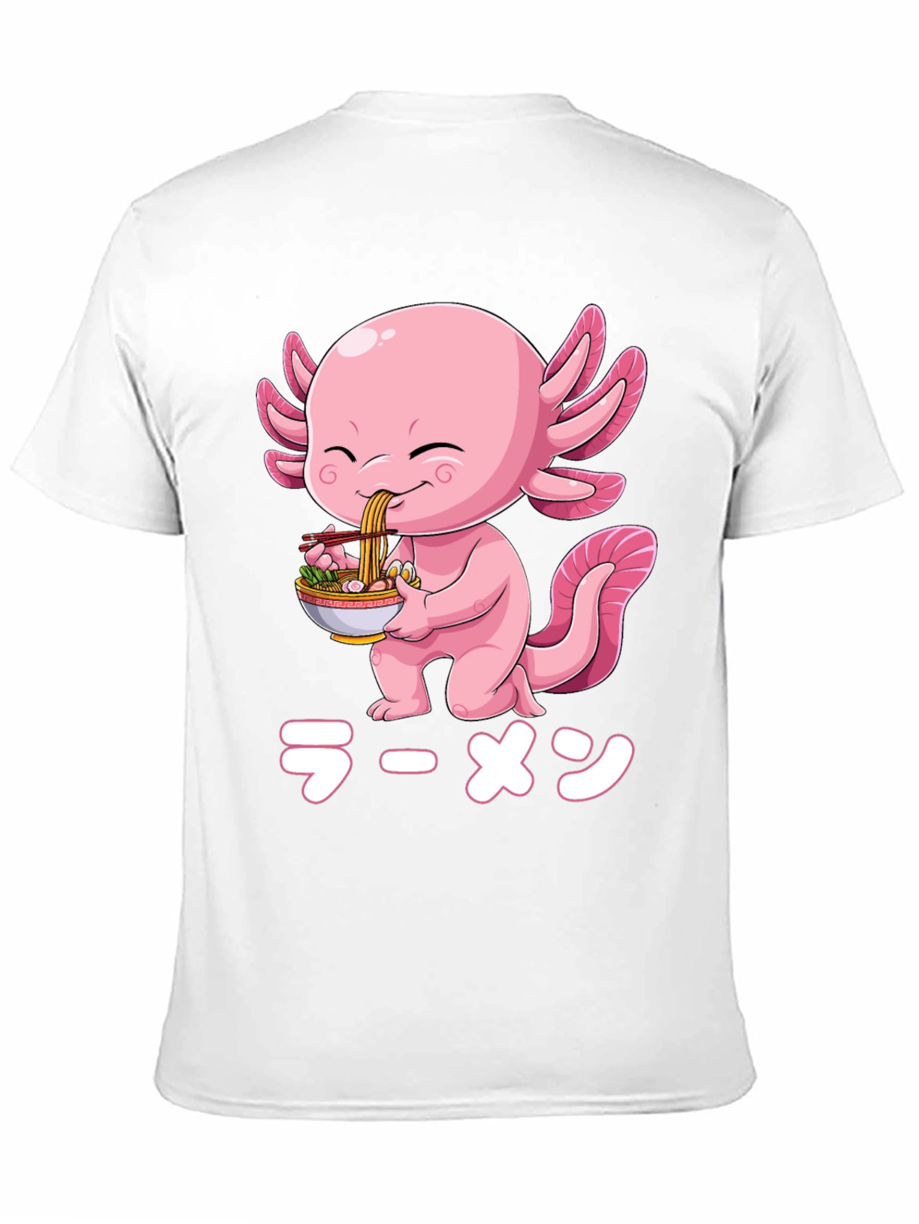 Black Axolotl Ramen T-Shirt - Cute Anime Graphic Tee view 11