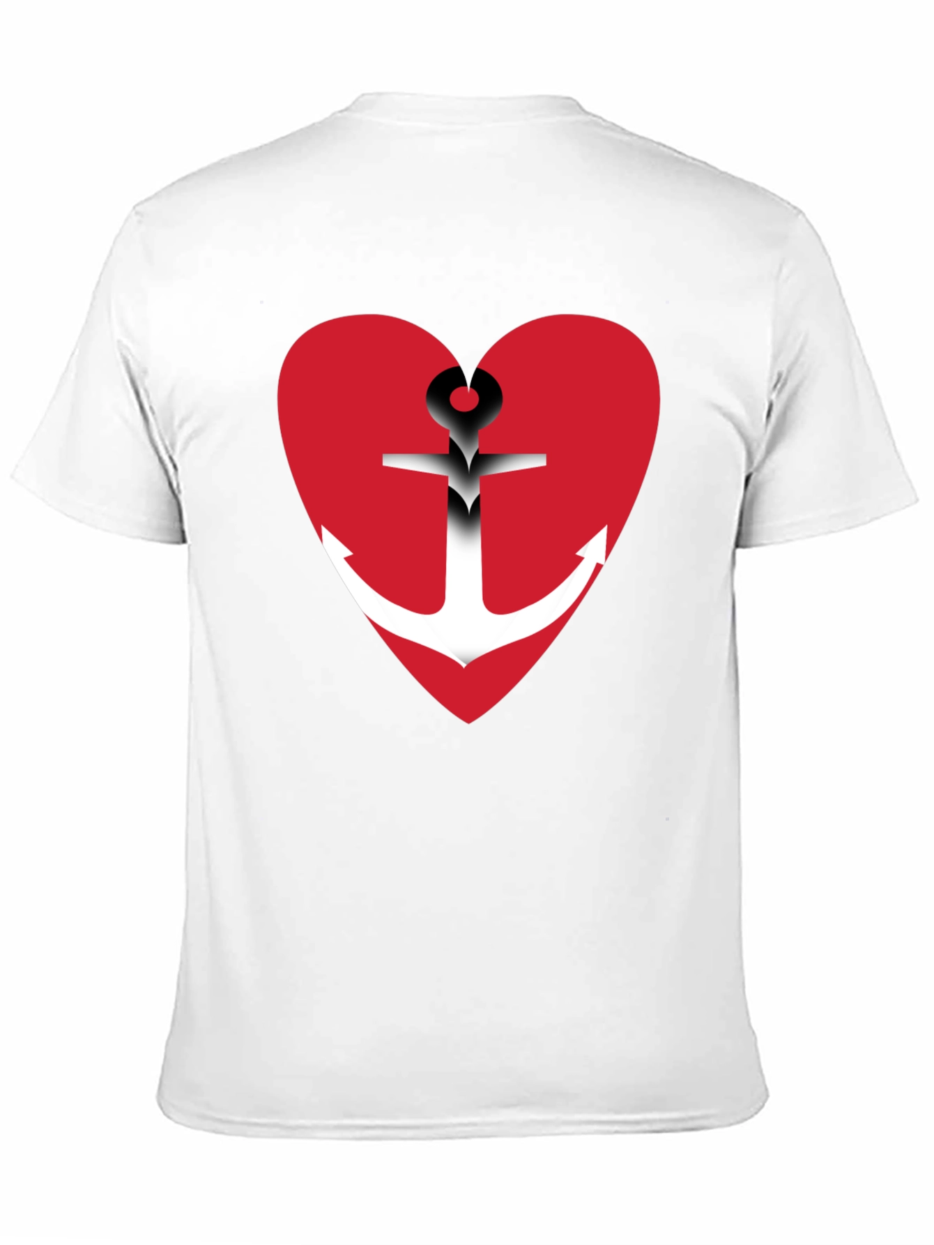 Black Anchor Heart Graphic T-Shirt - Black Cotton Blend view 11