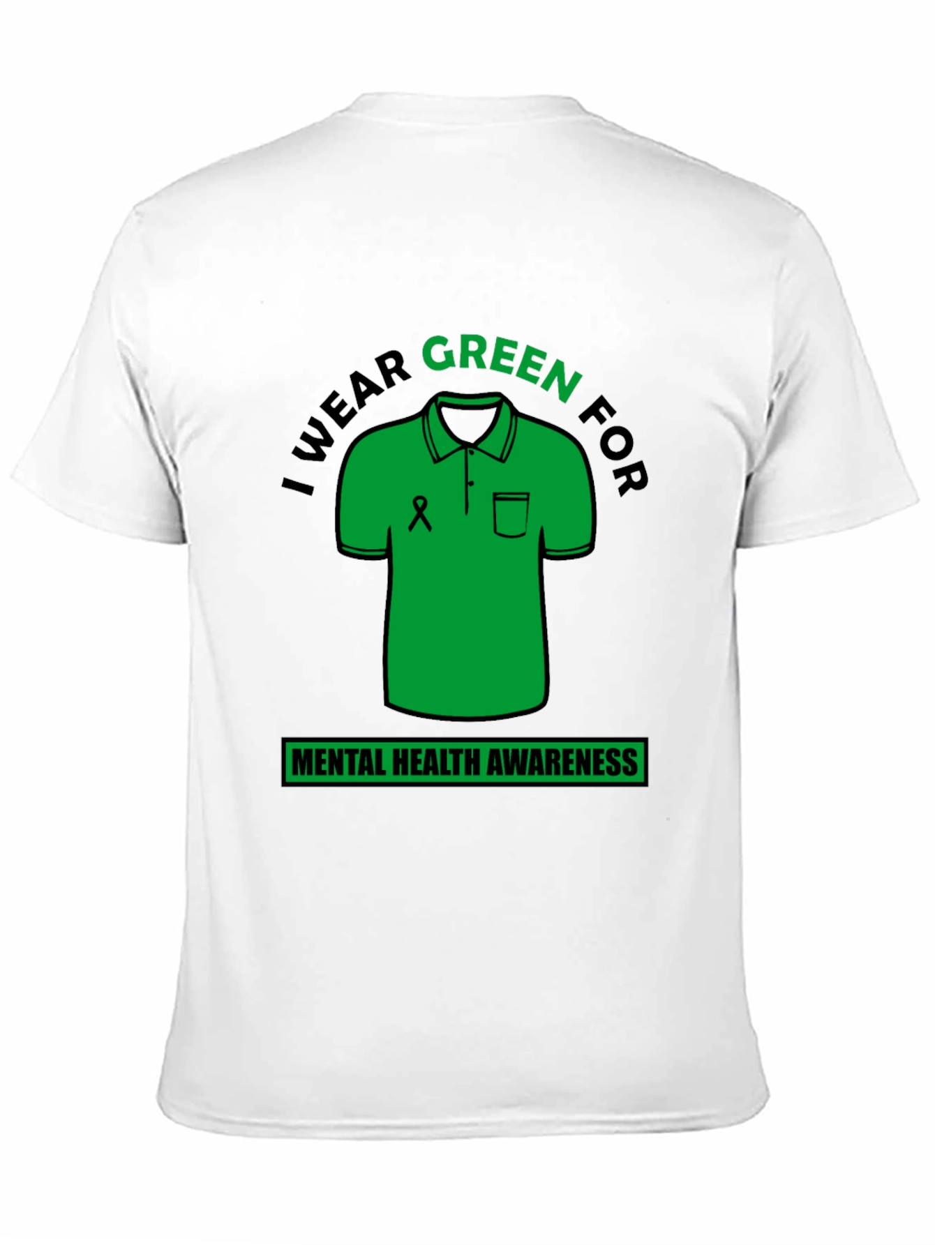 Black Green Mental Health Awareness T-Shirt view 11