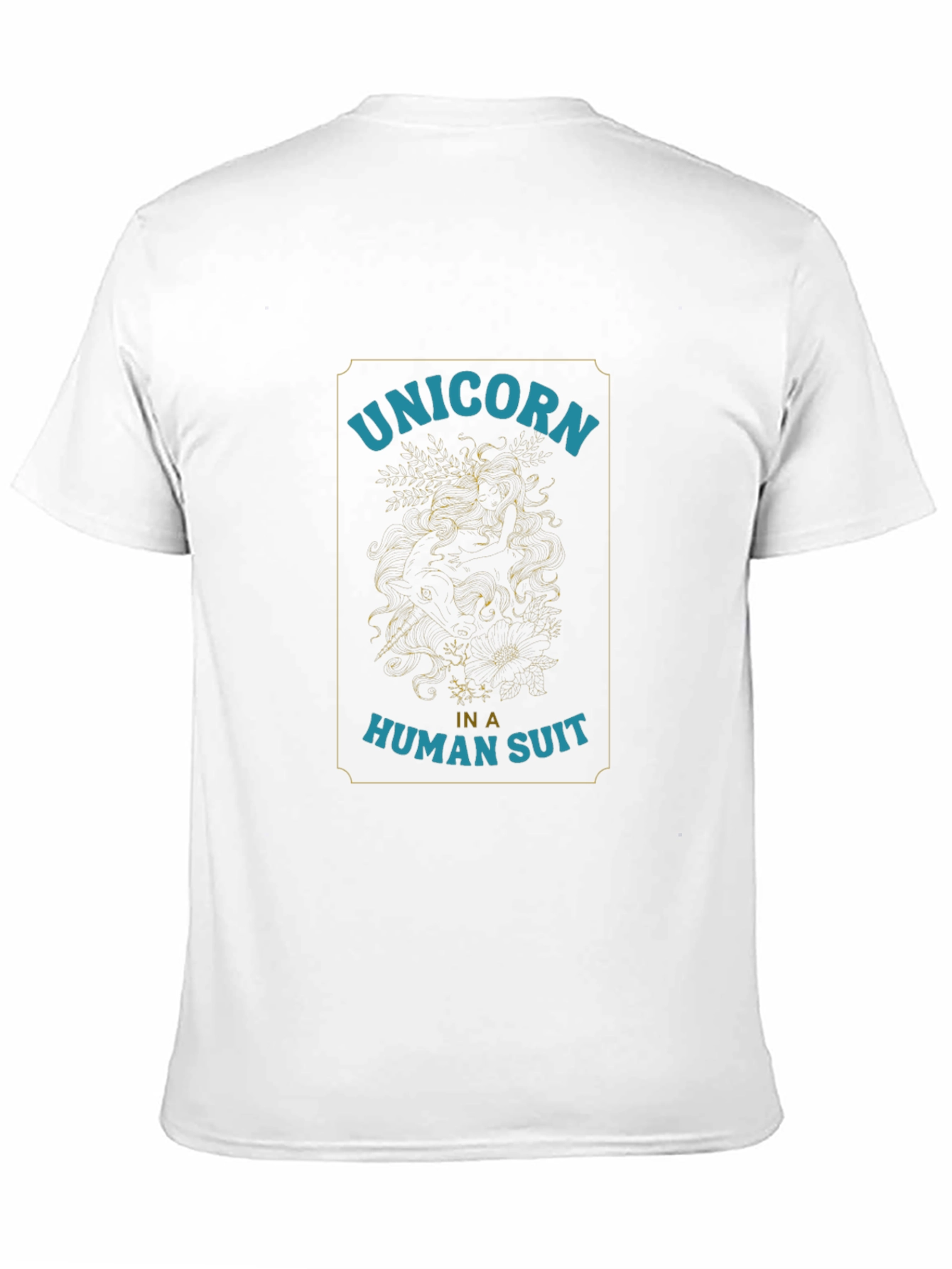 Black Unicorn in a Human Suit Graphic T-Shirt view 11