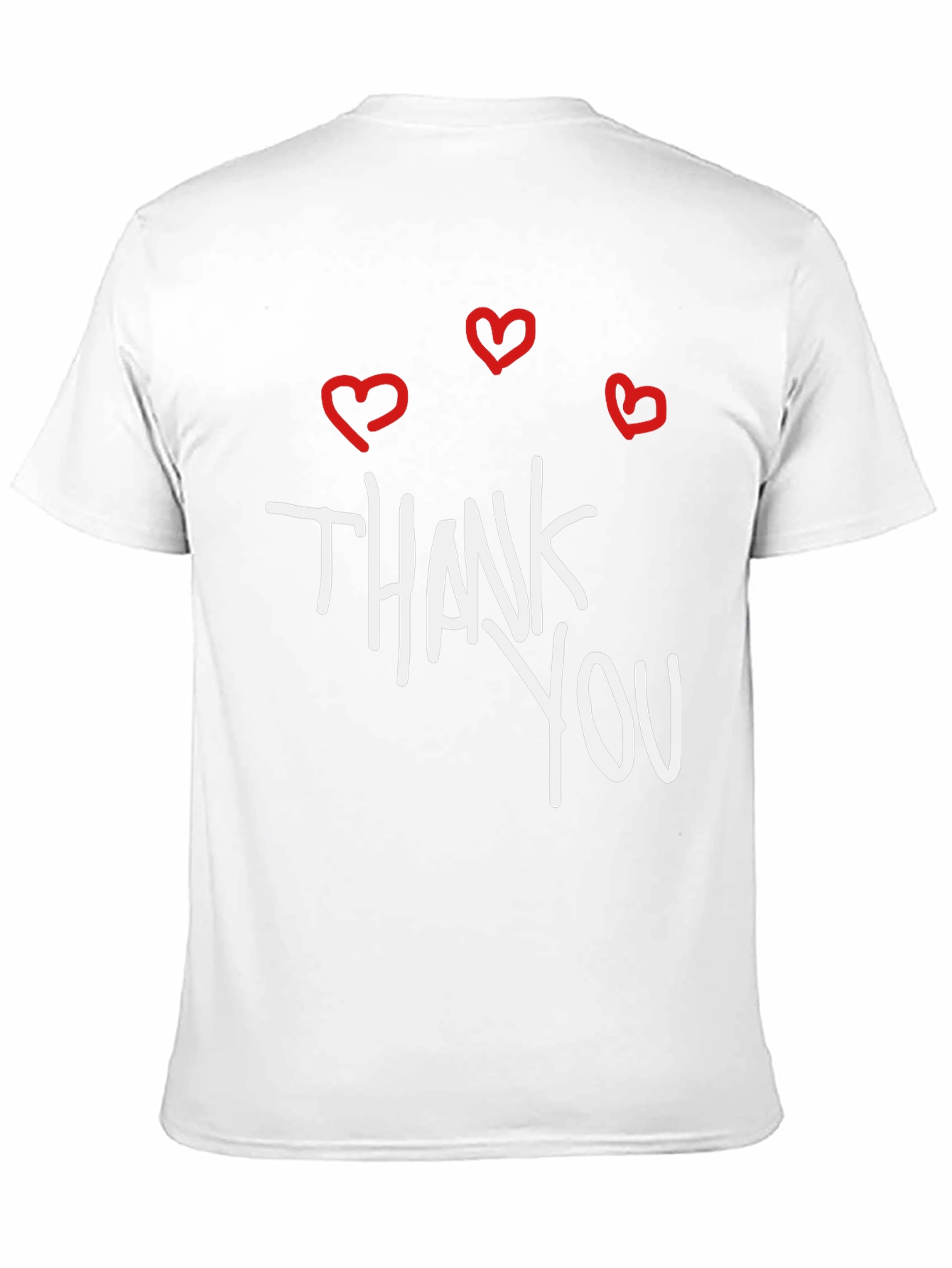 Black Thank You Hearts Graphic Tee - Casual Black T-Shirt view 11