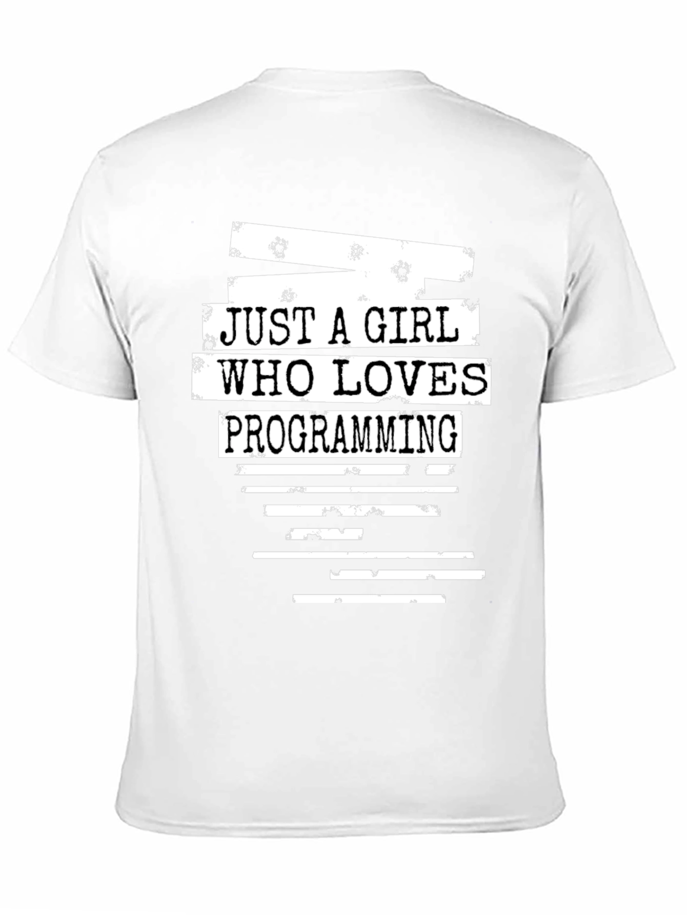 Black Just A Girl Who Loves Programming Graphic T-Shirt view 11
