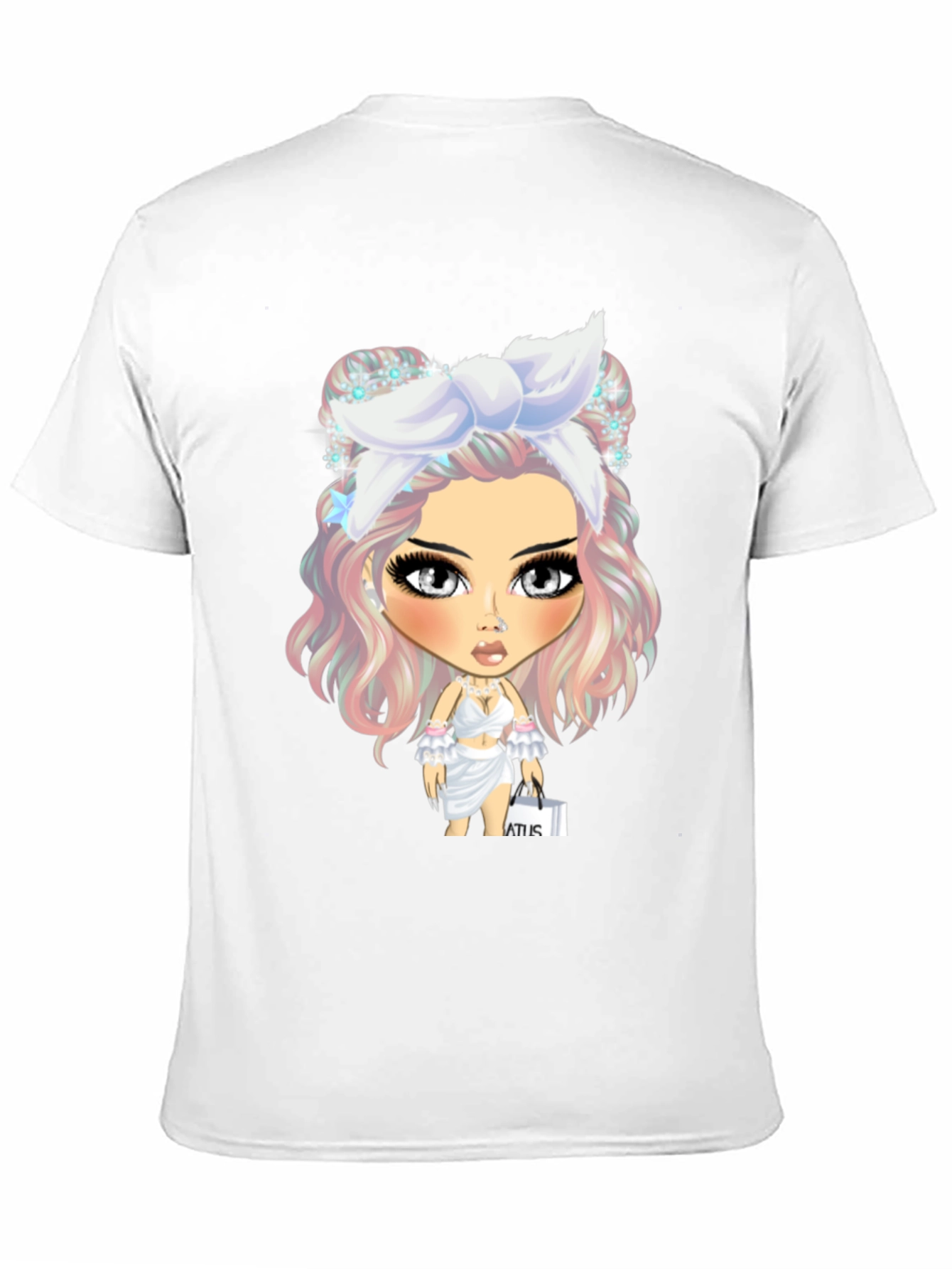 Black Stylish Graphic Tee - Cartoon Character view 11