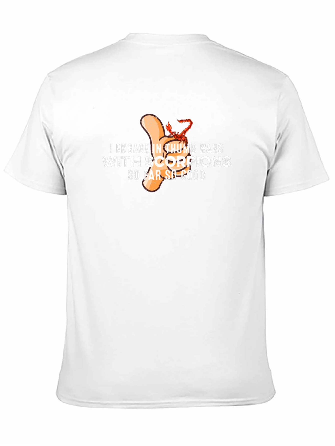 Black Funny Thumb War Scorpion T-Shirt - Black view 11