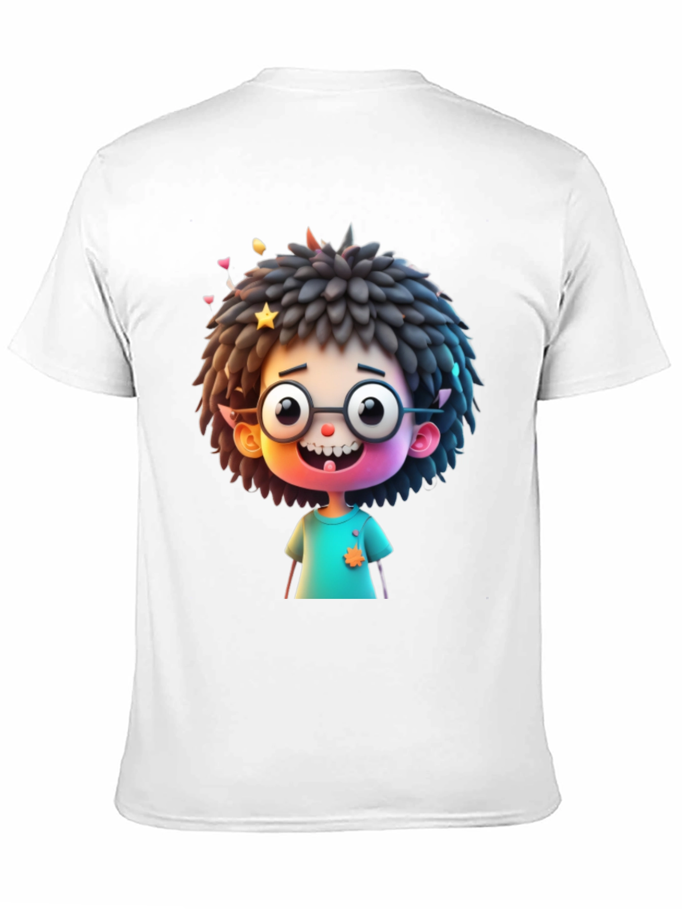 Black Fun Cartoon Character T-Shirt - Black view 11