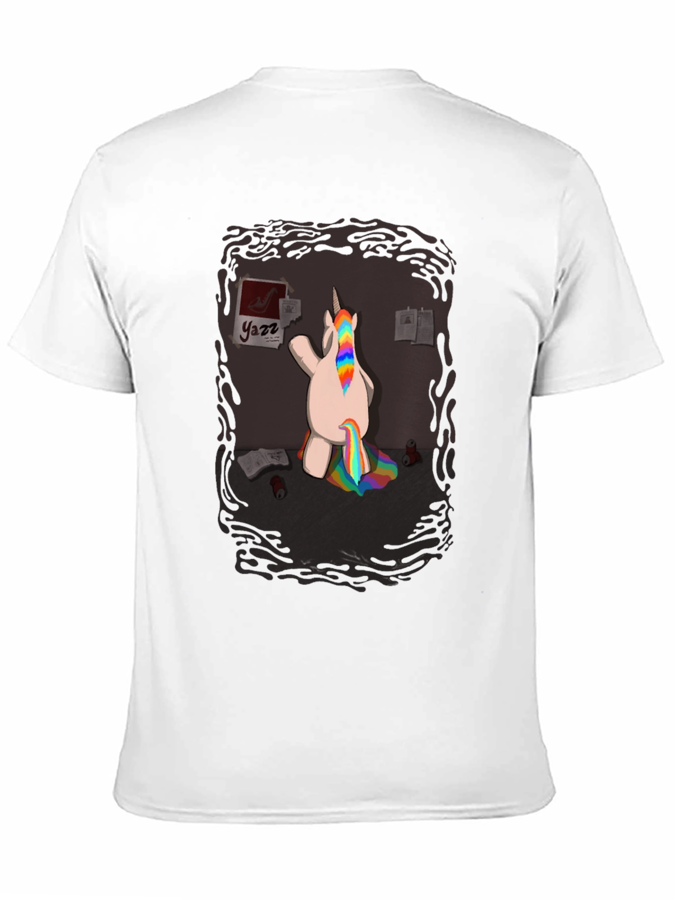 Black Funny Unicorn Rainbow Poop T-Shirt - Quirky Graphic Tee view 11