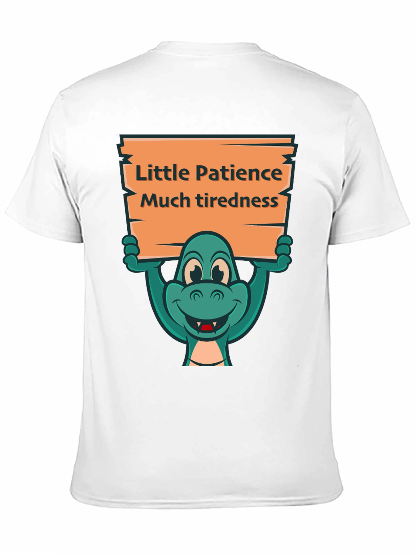 Black Funny Dinosaur Patience Tiredness Graphic Tee view 11