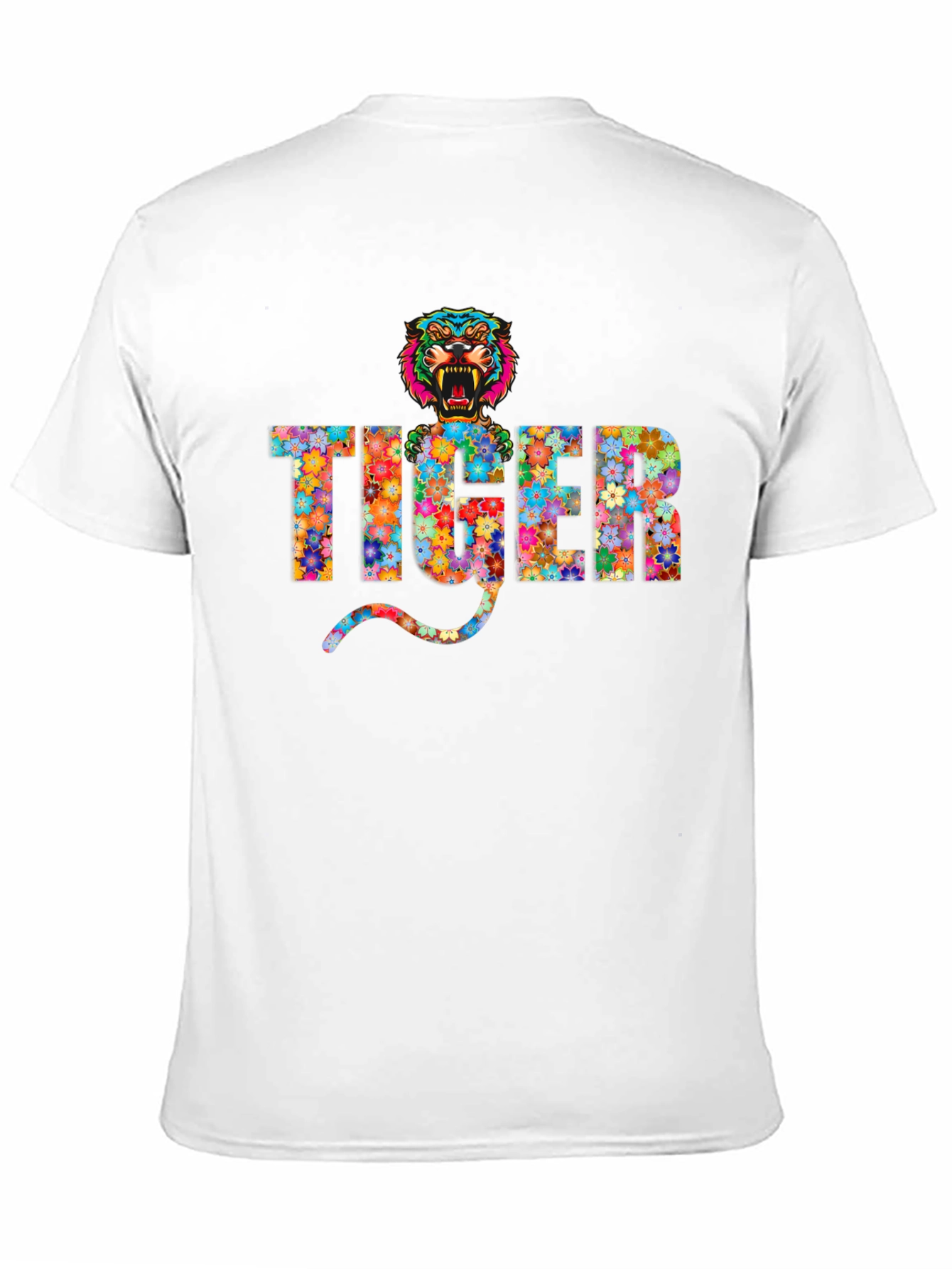 Black Floral Tiger Graphic T-Shirt view 11