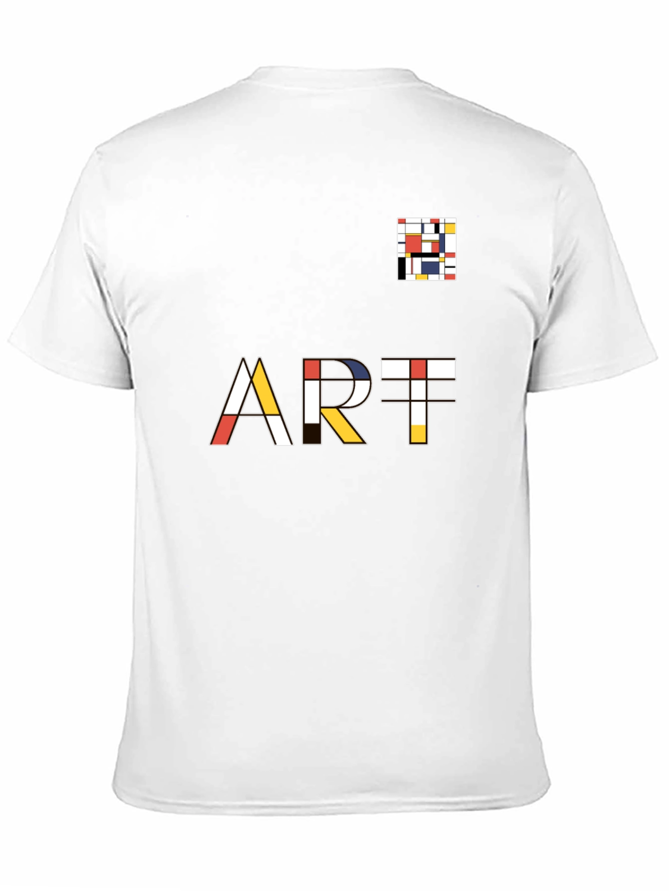 Black Mondrian Inspired Art T-Shirt - Modern Geometric Design view 11