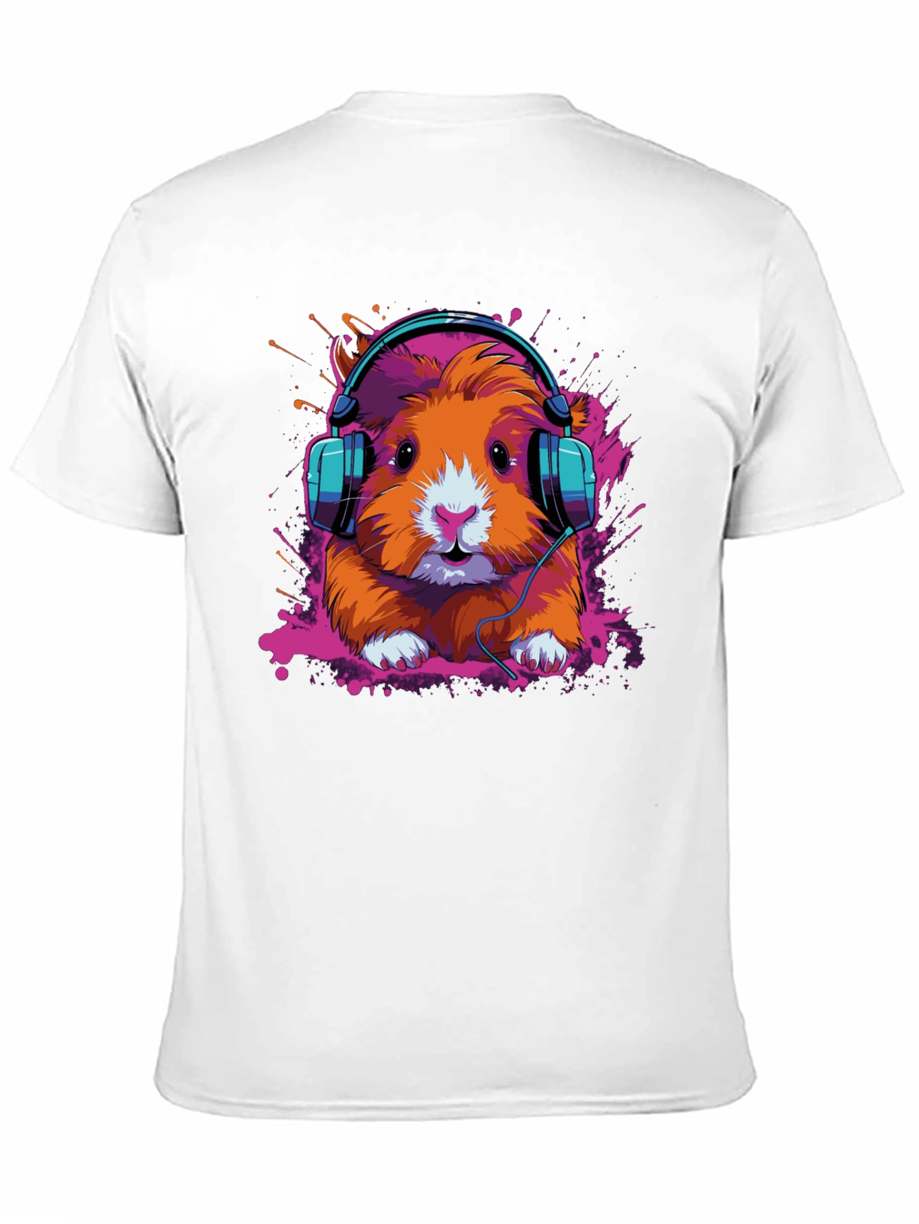 Black DJ Hamster Graphic Tee - Cool Animal T-Shirt view 11