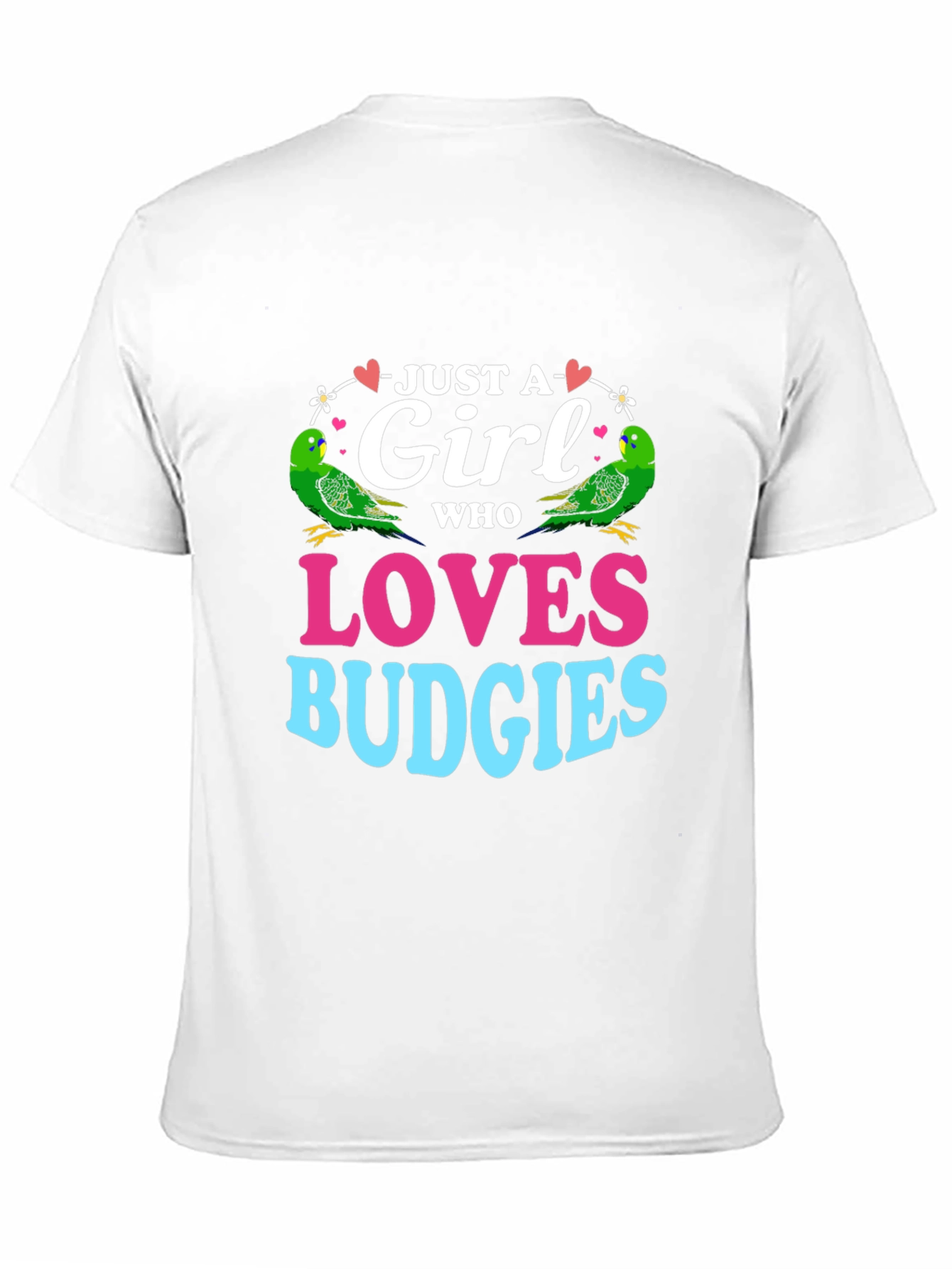 Black Just a Girl Who Loves Budgies T-Shirt view 11