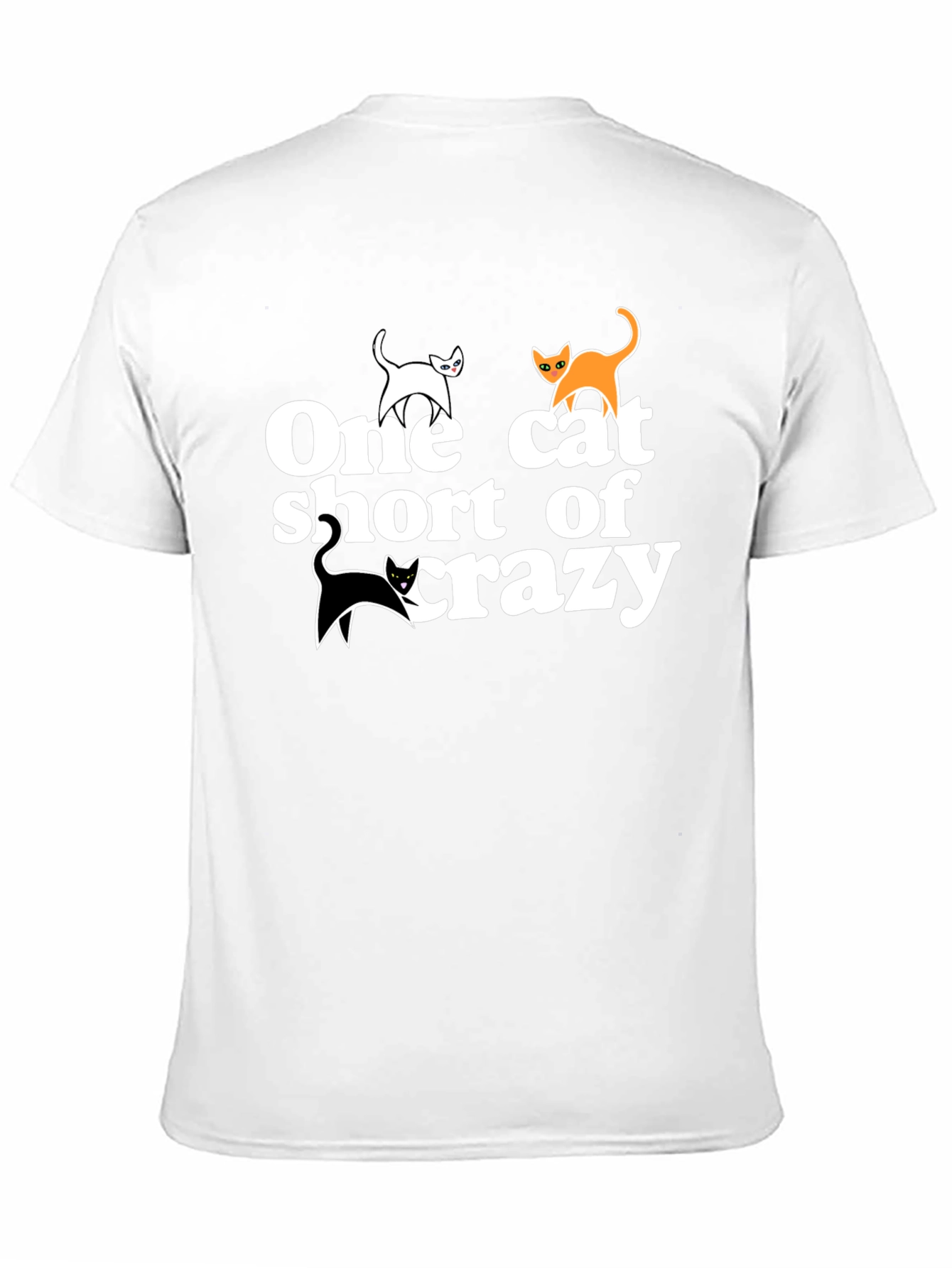 Black One Cat Short T-Shirt - Crazy Cat Lover Tee view 11